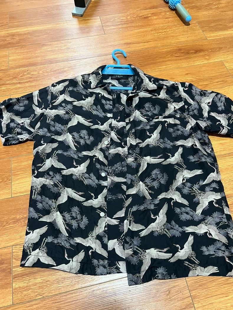 Amiri Amiri full print crane silk short-sleeved shirt Size US S / EU 44-46 / 1 - 1 Thumbnail