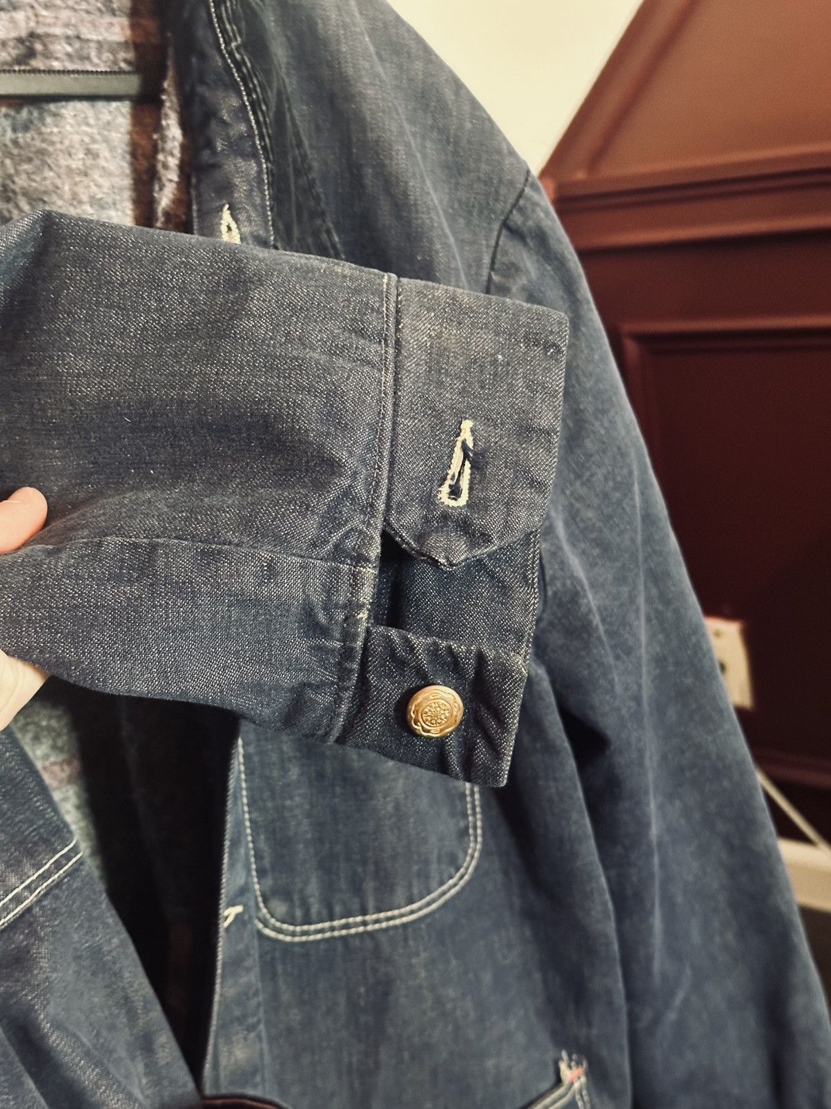 Wrangler EARLY vintage flannel lined corduroy indigo denim jacket Size US XL / EU 56 / 4 - 6 Thumbnail