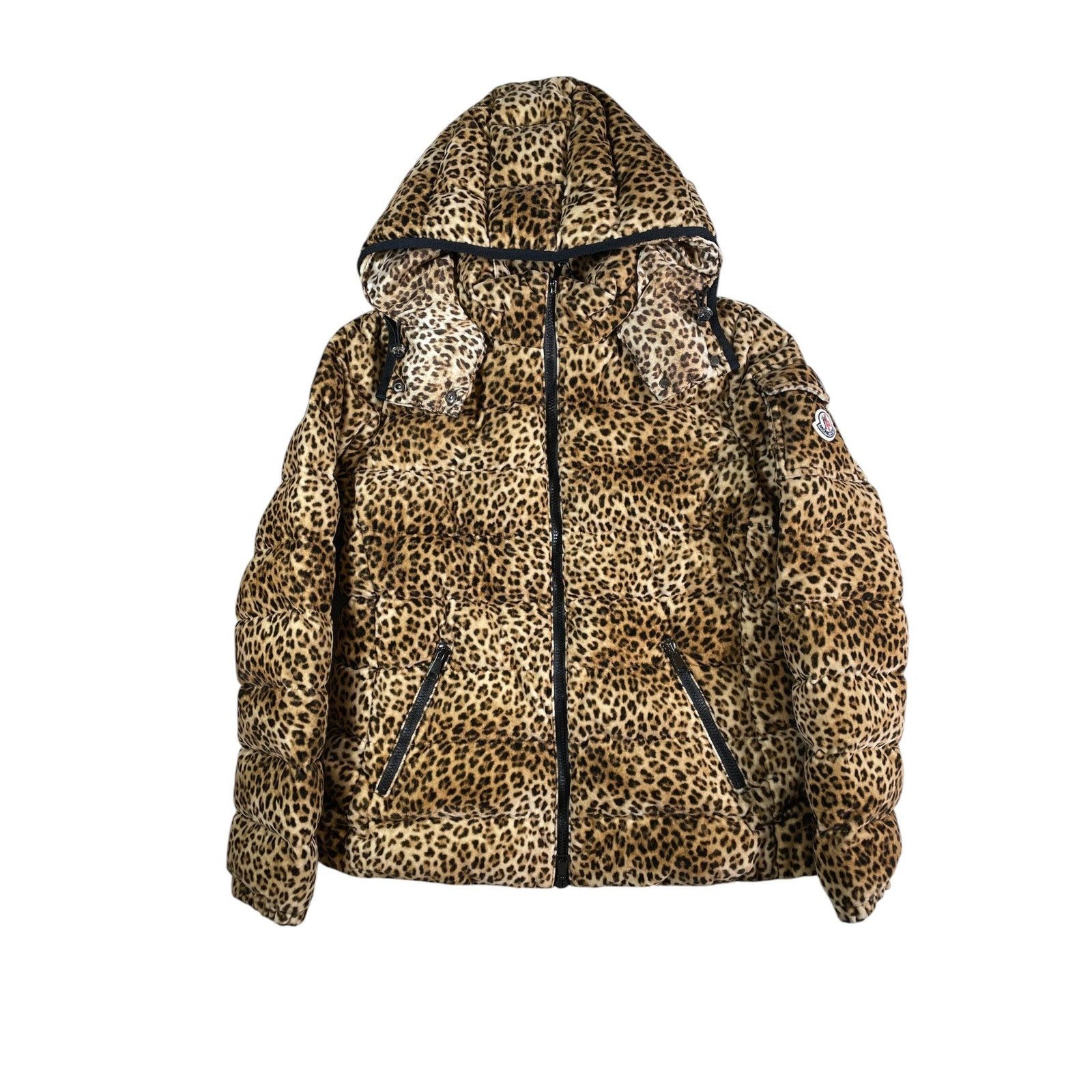 Moncler Moncler Cheetah Print Puffer Jacket Size L / US 10 / IT 46 - 1 Thumbnail
