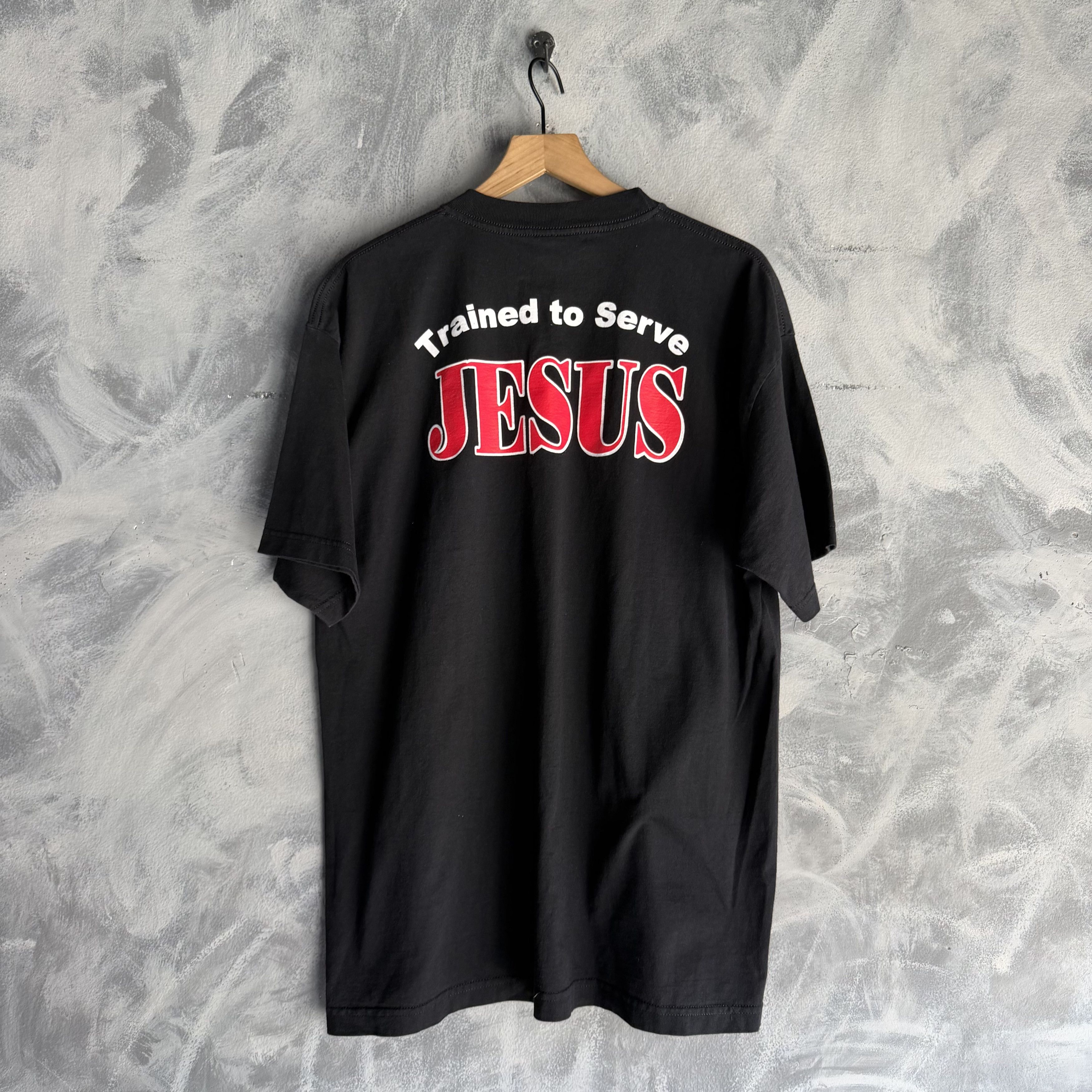 Other Vtg Y2K Jesus T Shirt Mens Trained To Serve Jesus Set Free Size US XL / EU 56 / 4 - 1 Thumbnail