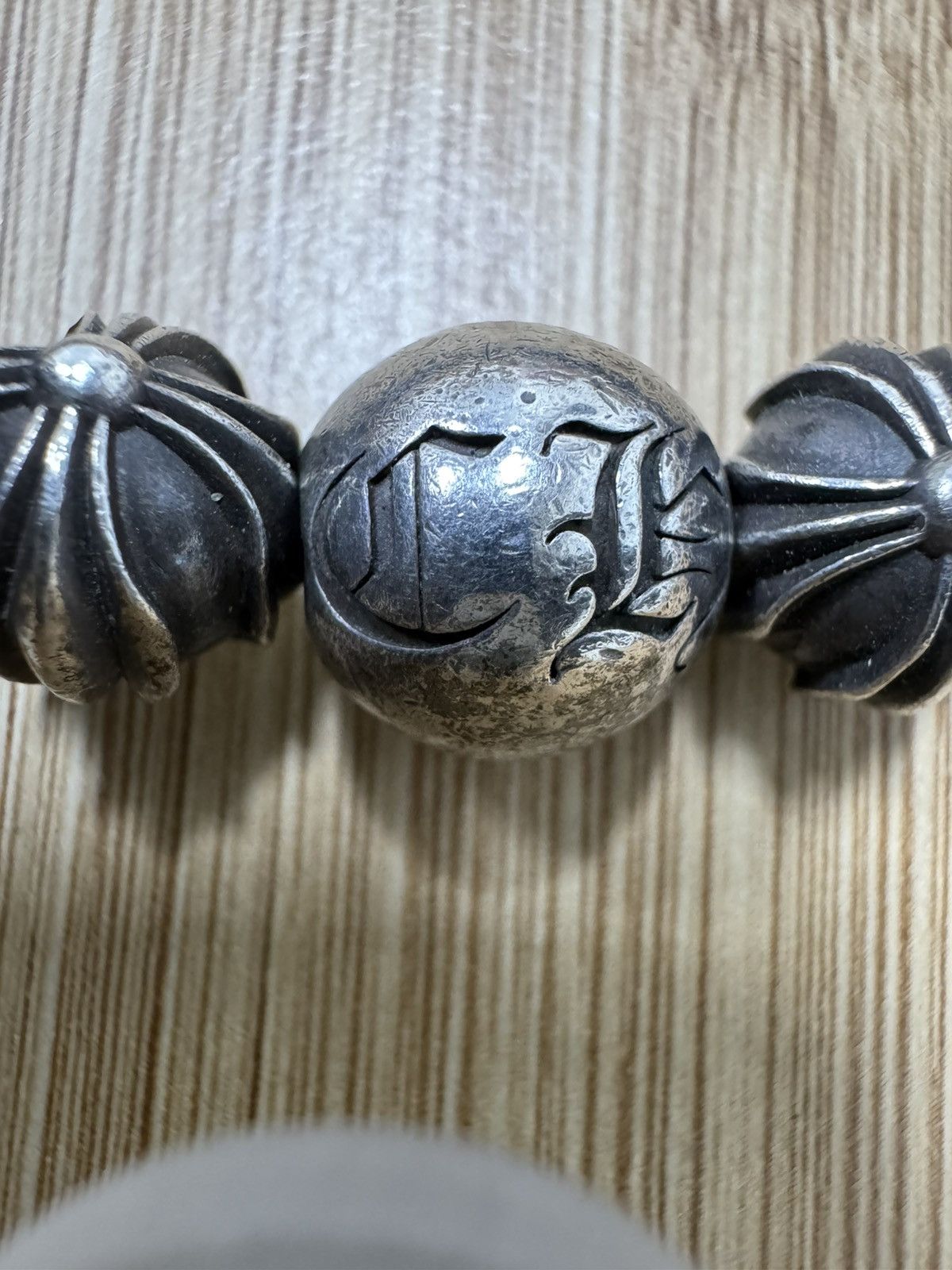 Chrome Hearts Chrome Hearts Black Onyx Pearls 925 Sliver 10mm Size ONE SIZE - 16 Thumbnail