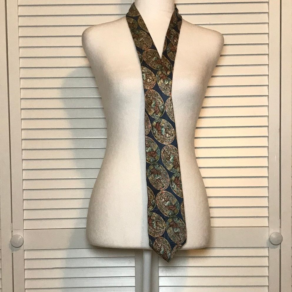 Oleg Cassini Oleg Cassini Stained Glass Classic Wide Silk Necktie Size ONE SIZE - 2 Thumbnail