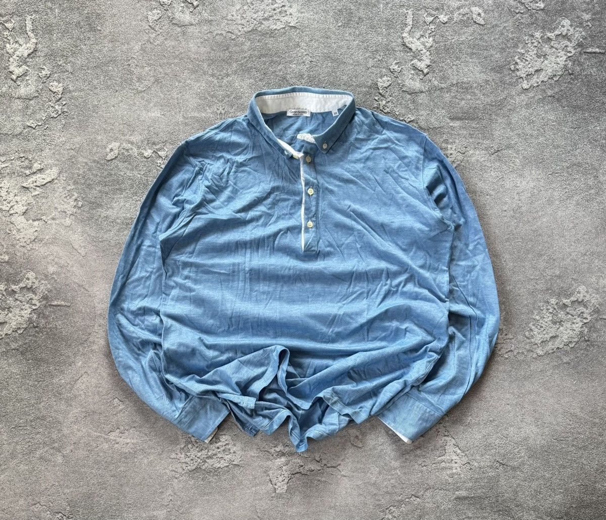 Designer × Gran Sasso Gran Sasso 56 shirt button up polo long sleeve jumper Size US XL / EU 56 / 4 - 1 Thumbnail