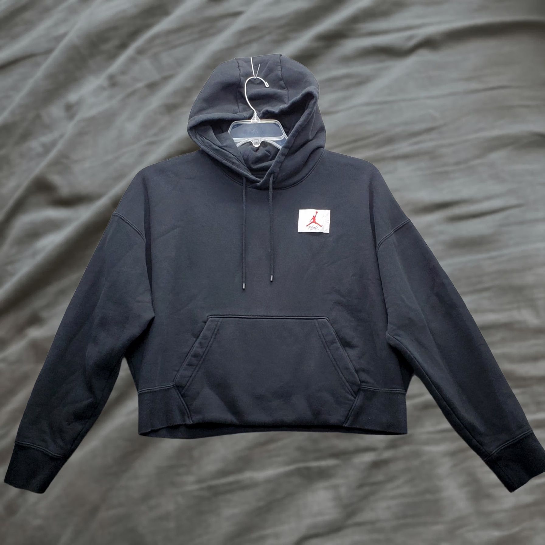 Jordan Brand Jordan Hoodie Unisex M Black Loose Fit Fleece Lined Drawstring Pullover Shirt Mens Size US M / EU 48-50 / 2 - 1 Thumbnail