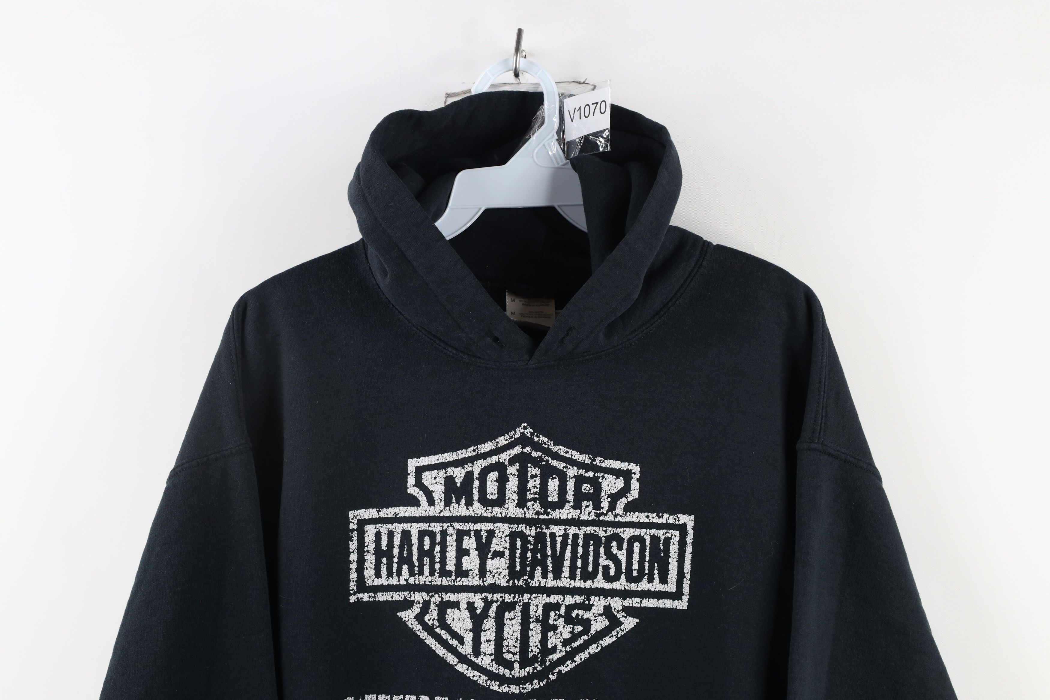 Harley Davidson × Vintage Vintage 90s Harley Davidson Spell Out Hoodie Sweatshirt Size US M / EU 48-50 / 2 - 2 Thumbnail