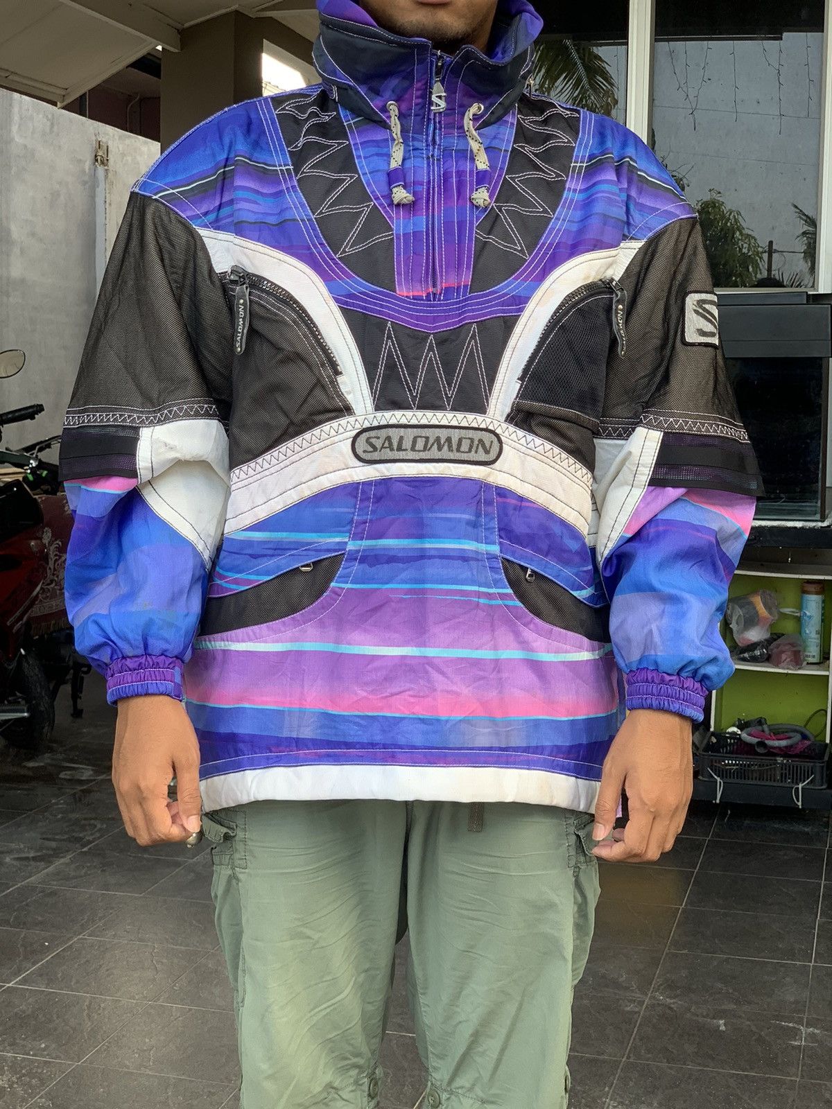 Salomon × Vintage Very Rare Salomon Ski Jacket with Hoodie Production Size US L / EU 52-54 / 3 - 18 Thumbnail