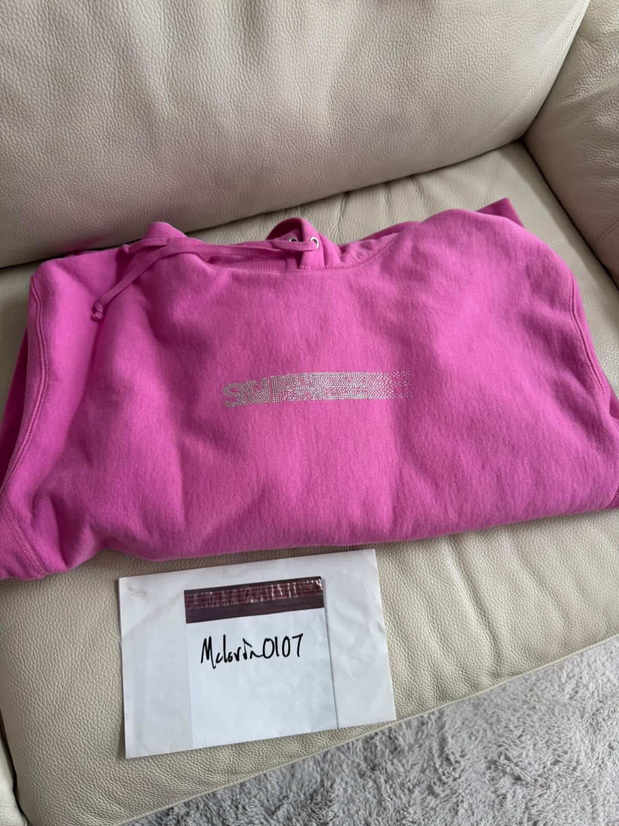 Supreme Supreme Swarovski Motion Logo Hoodie Pink Size US L / EU 52-54 / 3 - 1 Thumbnail