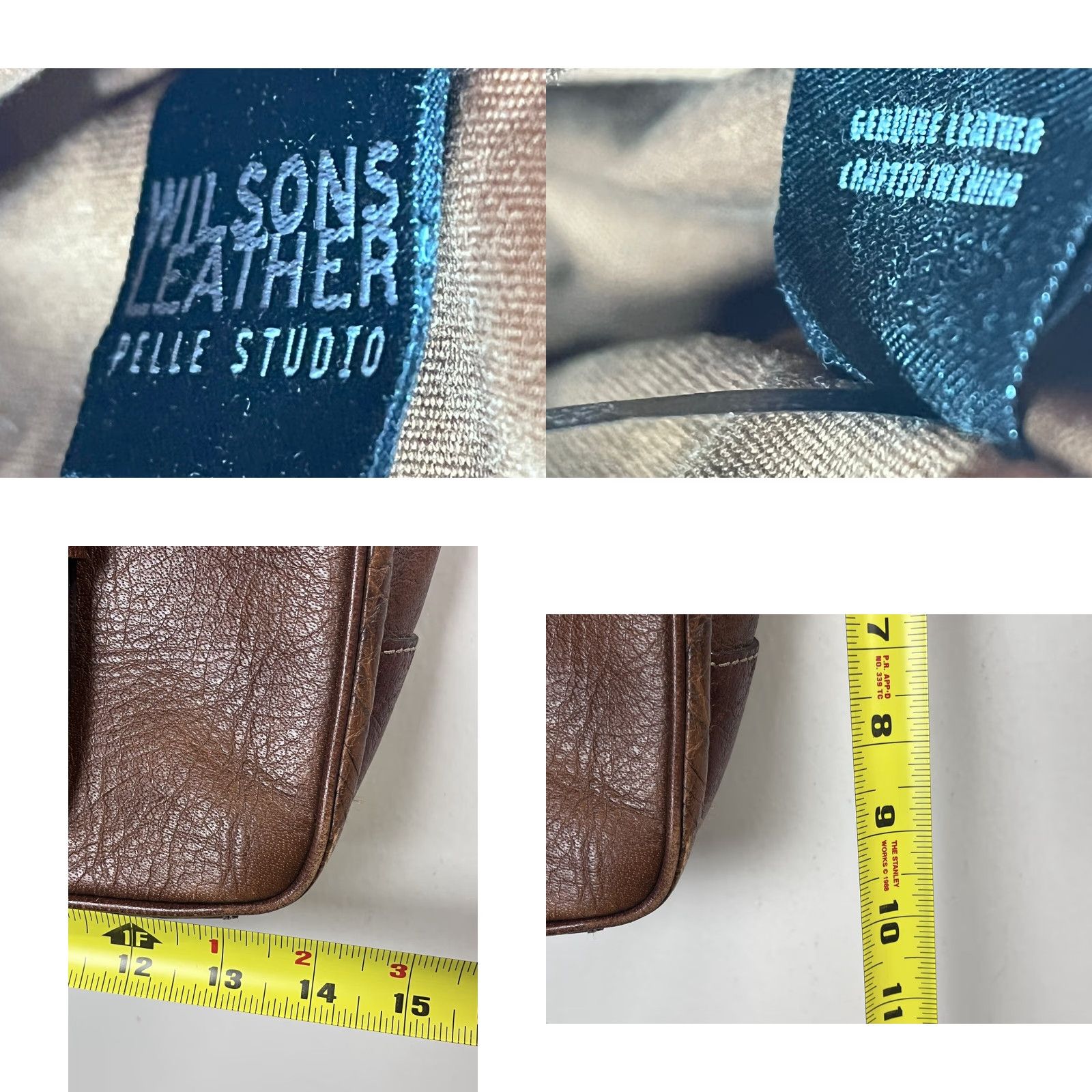 Vintage WILSONS LEATHER Brown Medium Messenger Bag Magnetic Closure VGUC Mens Size ONE SIZE - 8 Thumbnail