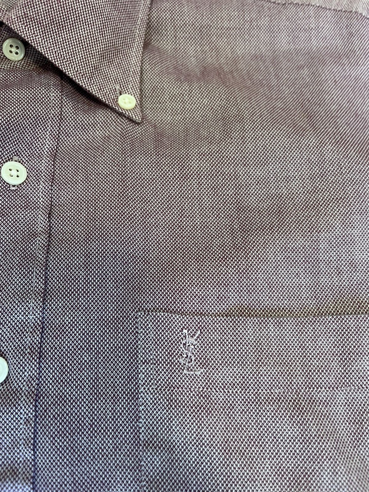 Yves Saint Laurent YSL Men’s Shirt Size 39/15.5 Pink Embroidered Logo Vintage Size US L / EU 52-54 / 3 - 9 Thumbnail