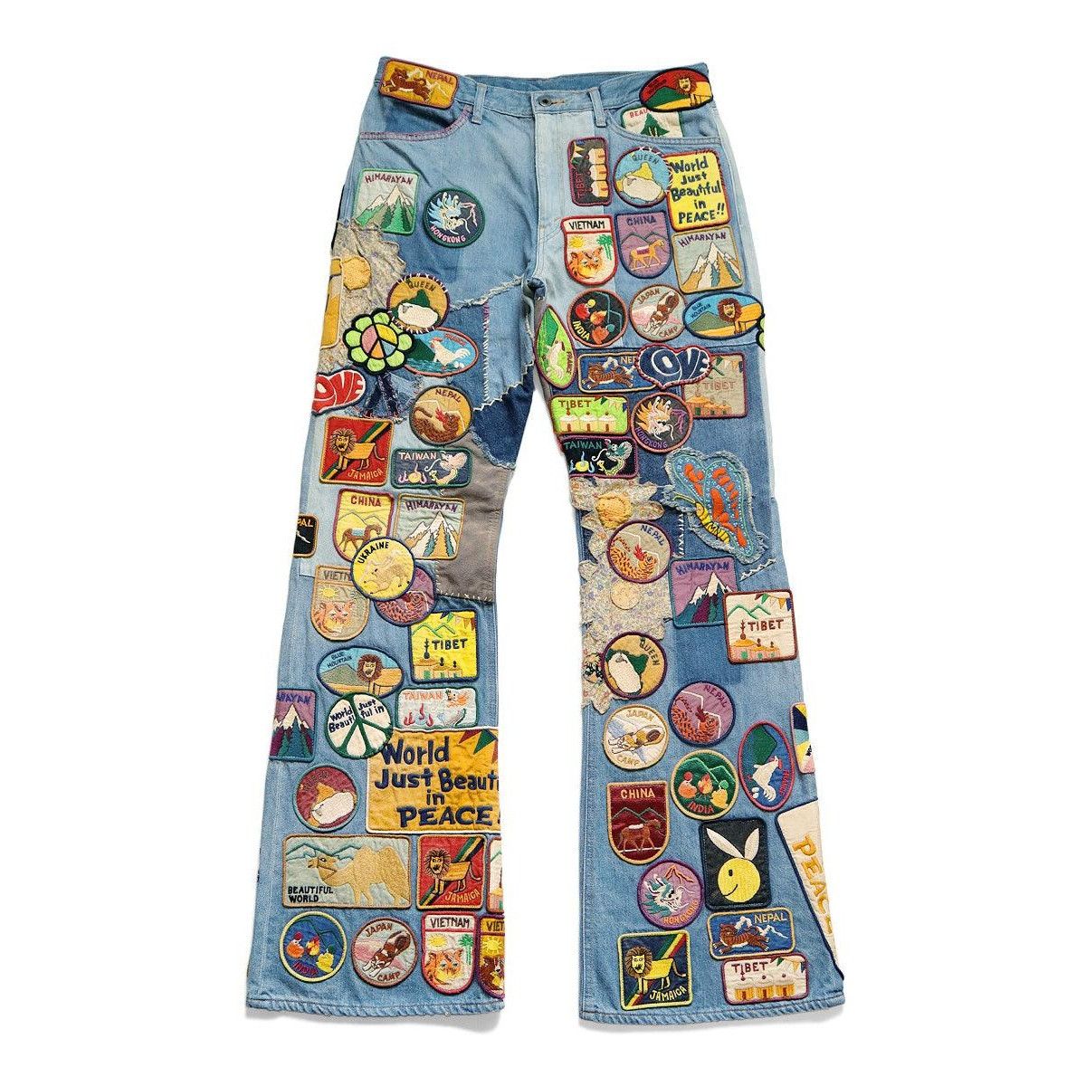 Kapital Kapital 12.5oz Denim 5P Rat Flare Pants (BEAUTIFUL WORLD) Size US 32 / EU 48 - 1 Thumbnail
