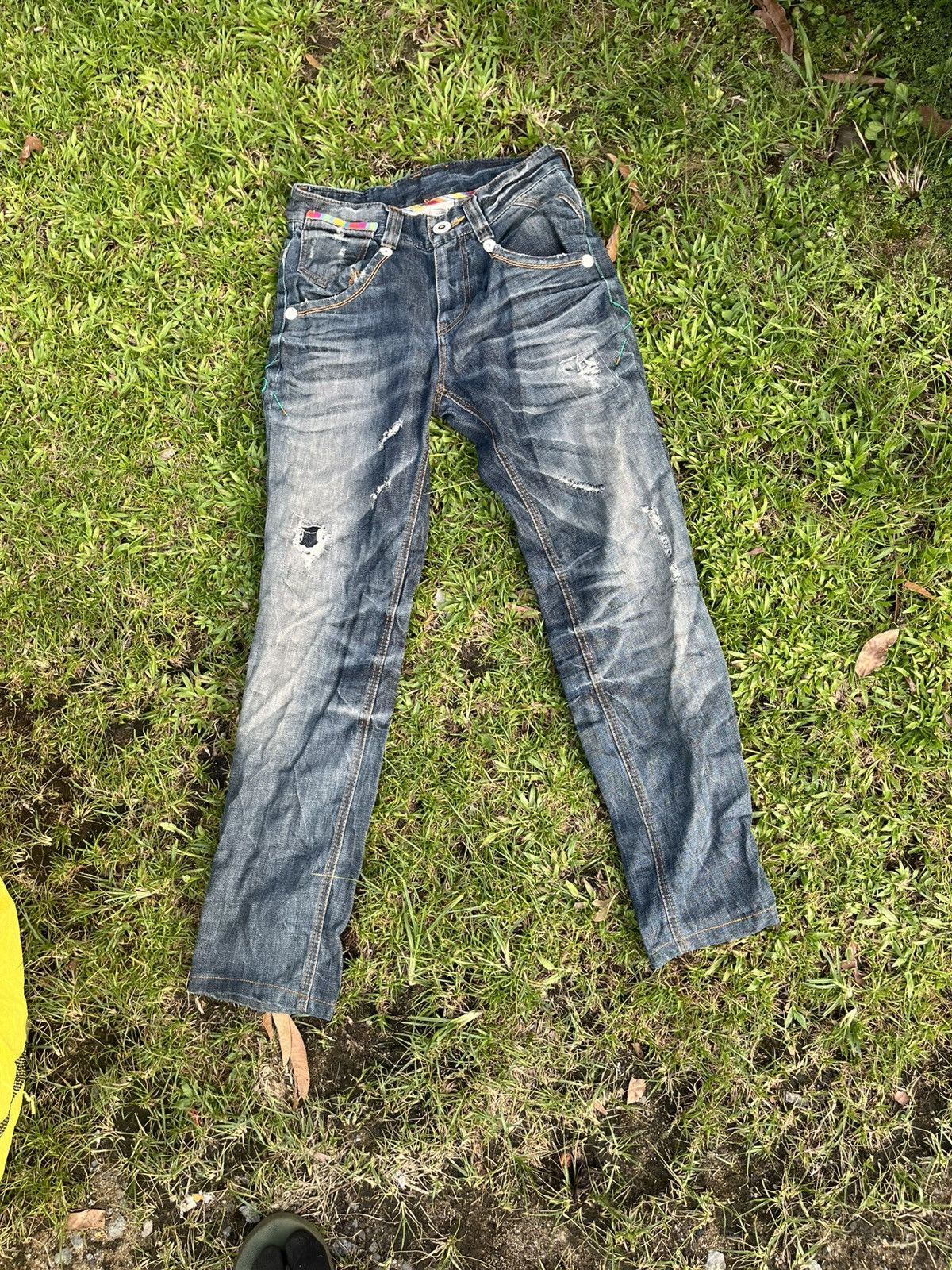 Japanese Brand Coax Racing Jeans Japanese Isfixwasnine Y2K Style Vintage Size US 34 / EU 50 - 1 Thumbnail