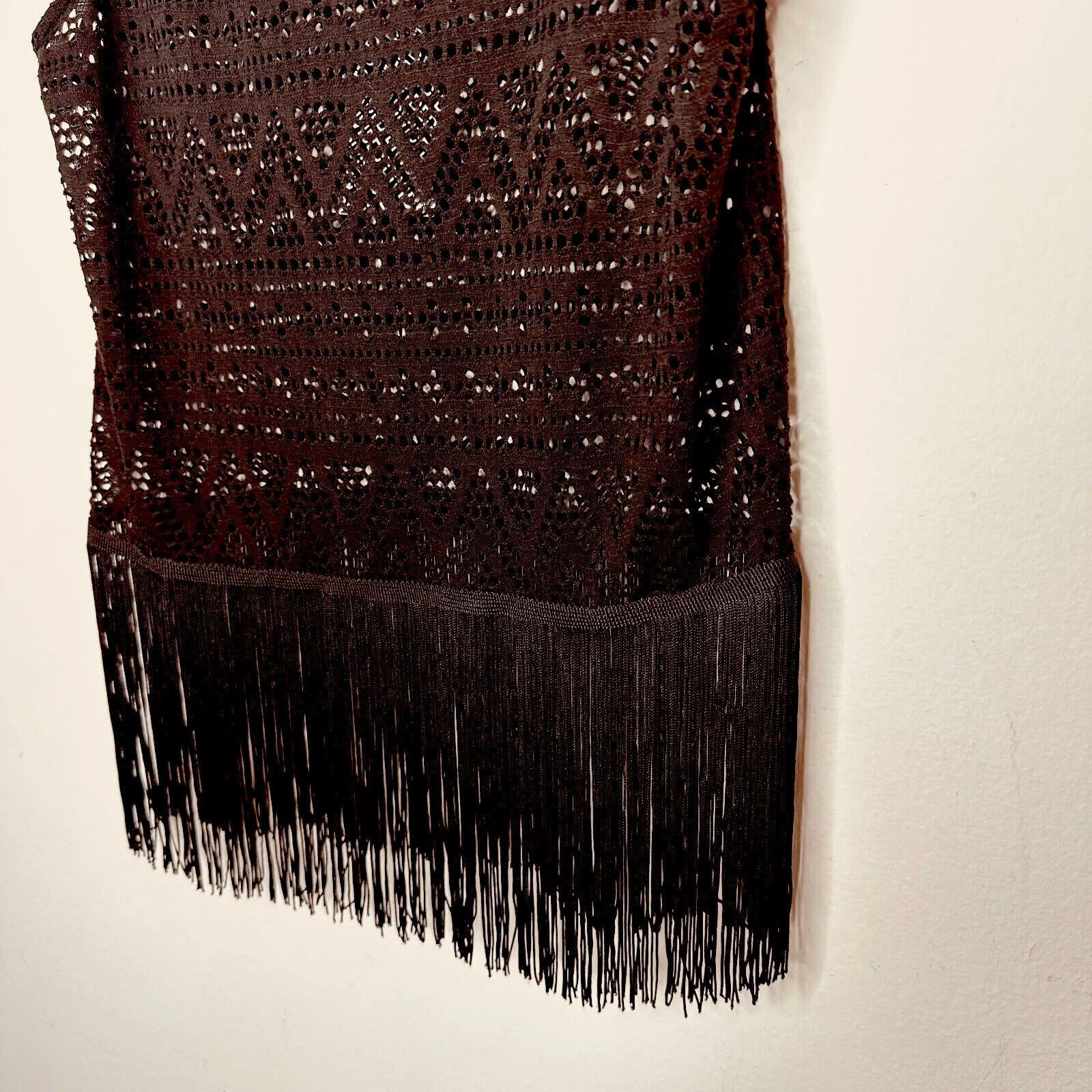 Divided NWT Divided H&M Black Crochet Tank Fringe Hem Sleeveless 4 Size S / US 4 / IT 40 - 6 Thumbnail