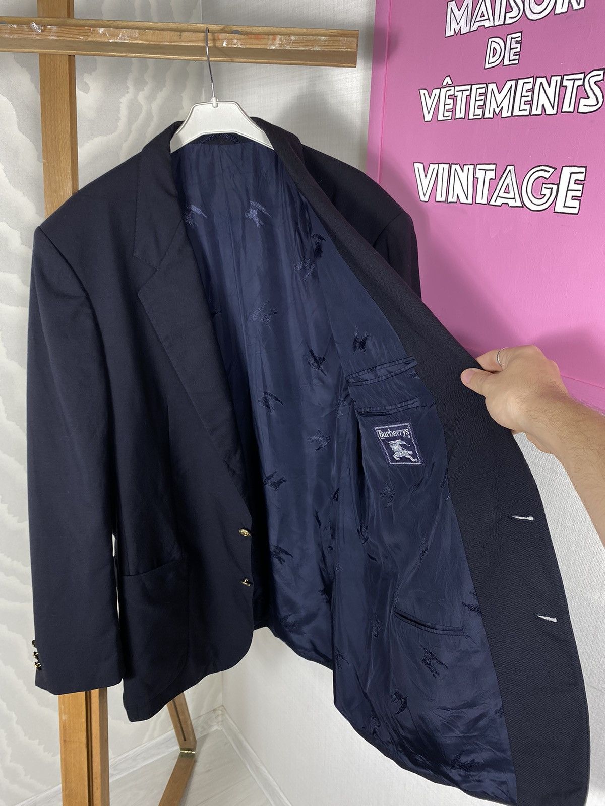 Burberry × Vintage Burberrys London vintage blazer Size 46L - 9 Thumbnail
