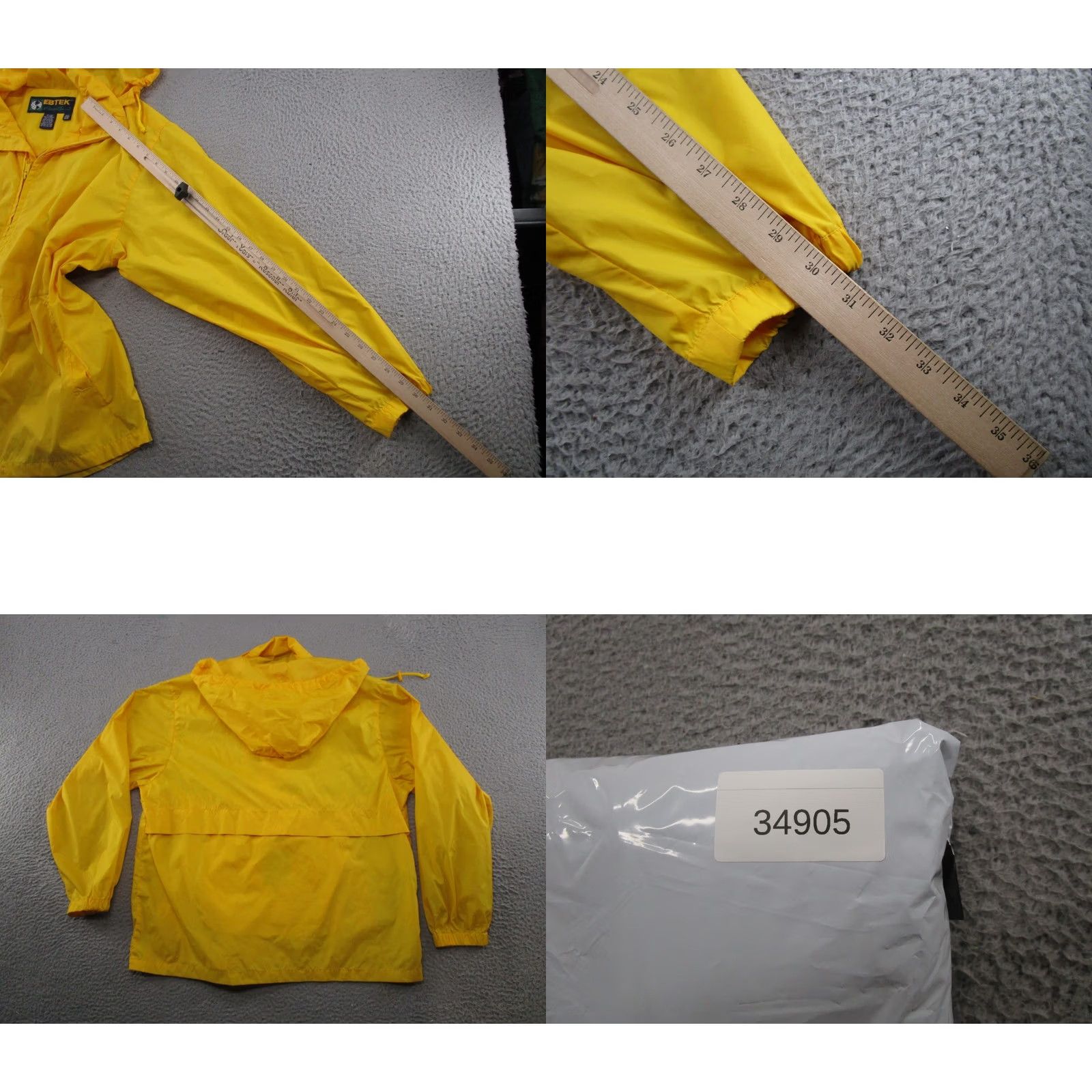 Eddie Bauer VINTAGE Eddie Bauer Ebtek Men's Yellow Hooded Rain Jacket Parka Anorak Coat Jacket Size US M / EU 48-50 / 2 - 8 Thumbnail