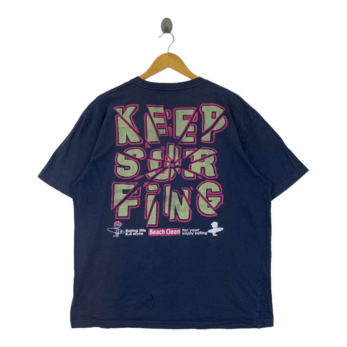 Vintage ALOHA STYLE SURFING Beach Clean Cartoon Tee Shirt Summer Size 4XL / US 24-26 - 4 Thumbnail