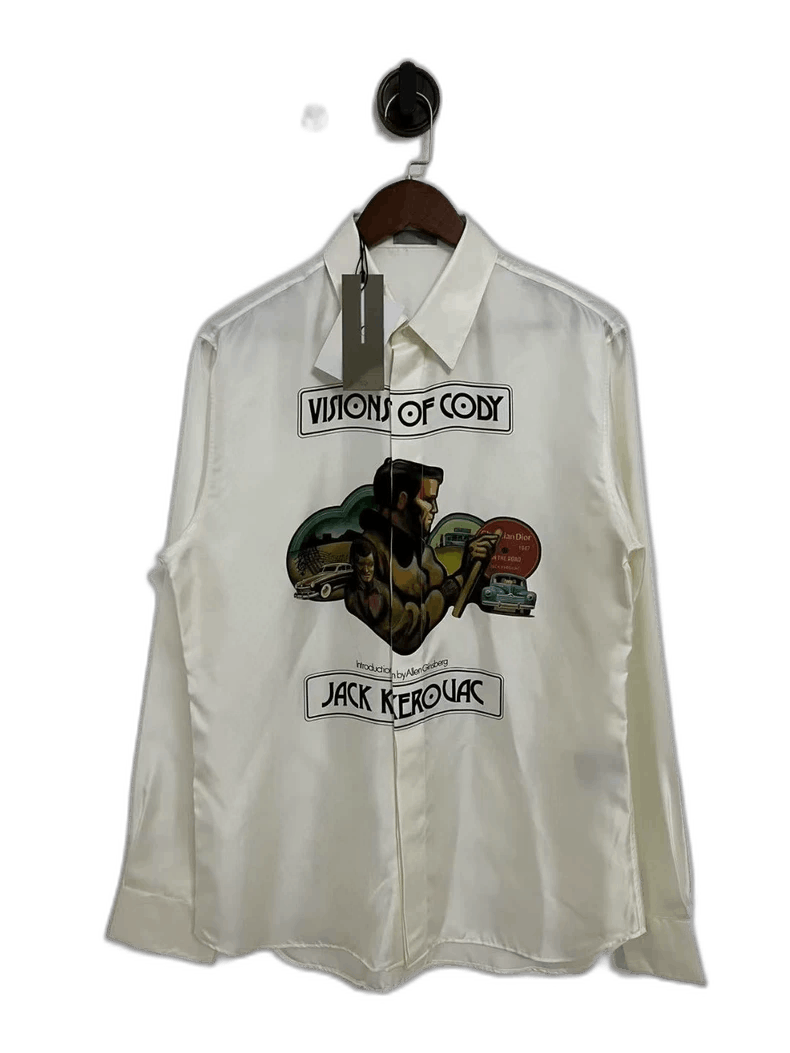 Dior Dior Silk Artist Logo Shirt in Off-White Size L / US 10 / IT 46 - 1 Thumbnail