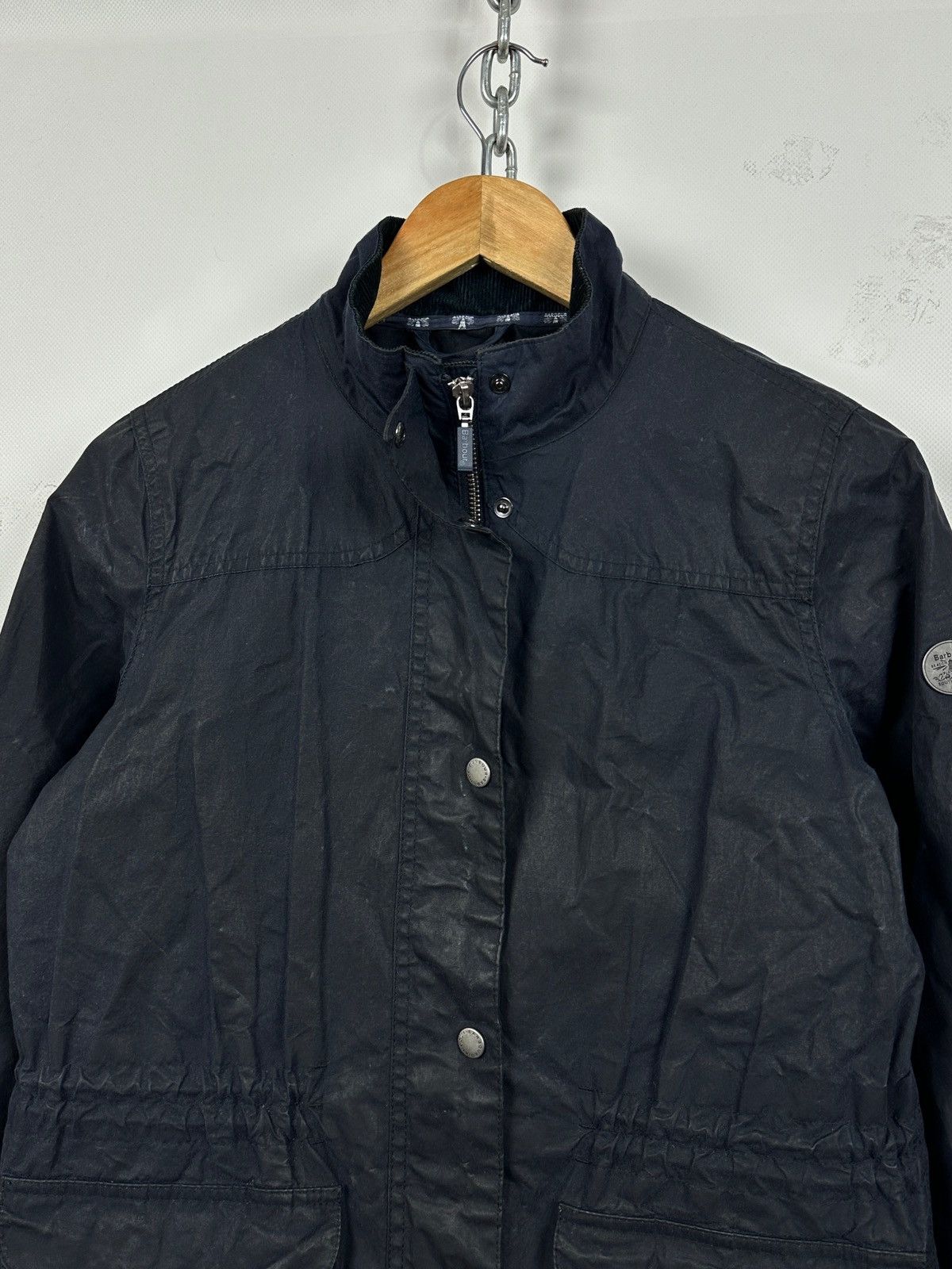 Barbour Barbour Navy Blue Waxed Dover Lightweight Jacket Size S / US 4 / IT 40 - 14 Thumbnail