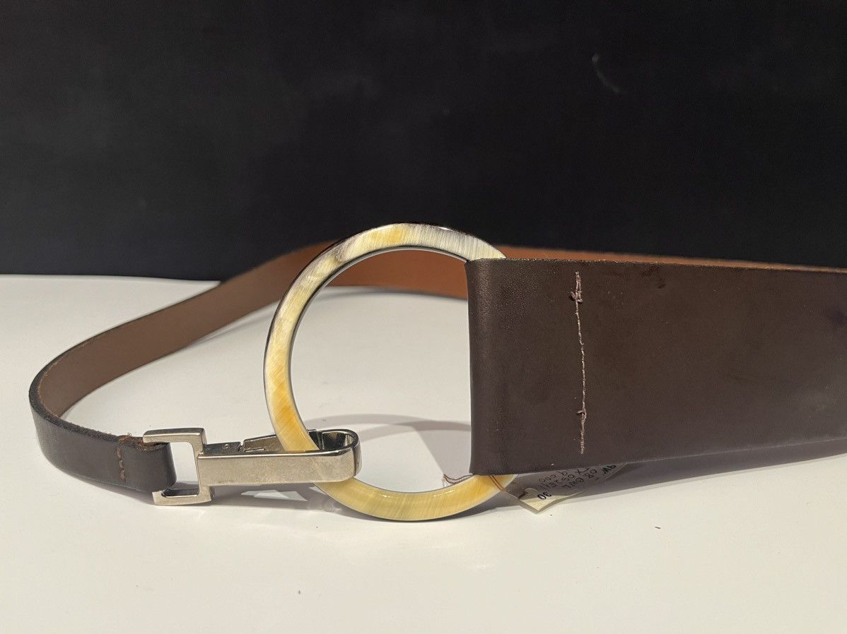 Vintage De Renaudin Large Horn Mini Fastener Circle Buckle Belt Size ONE SIZE - 2 Thumbnail