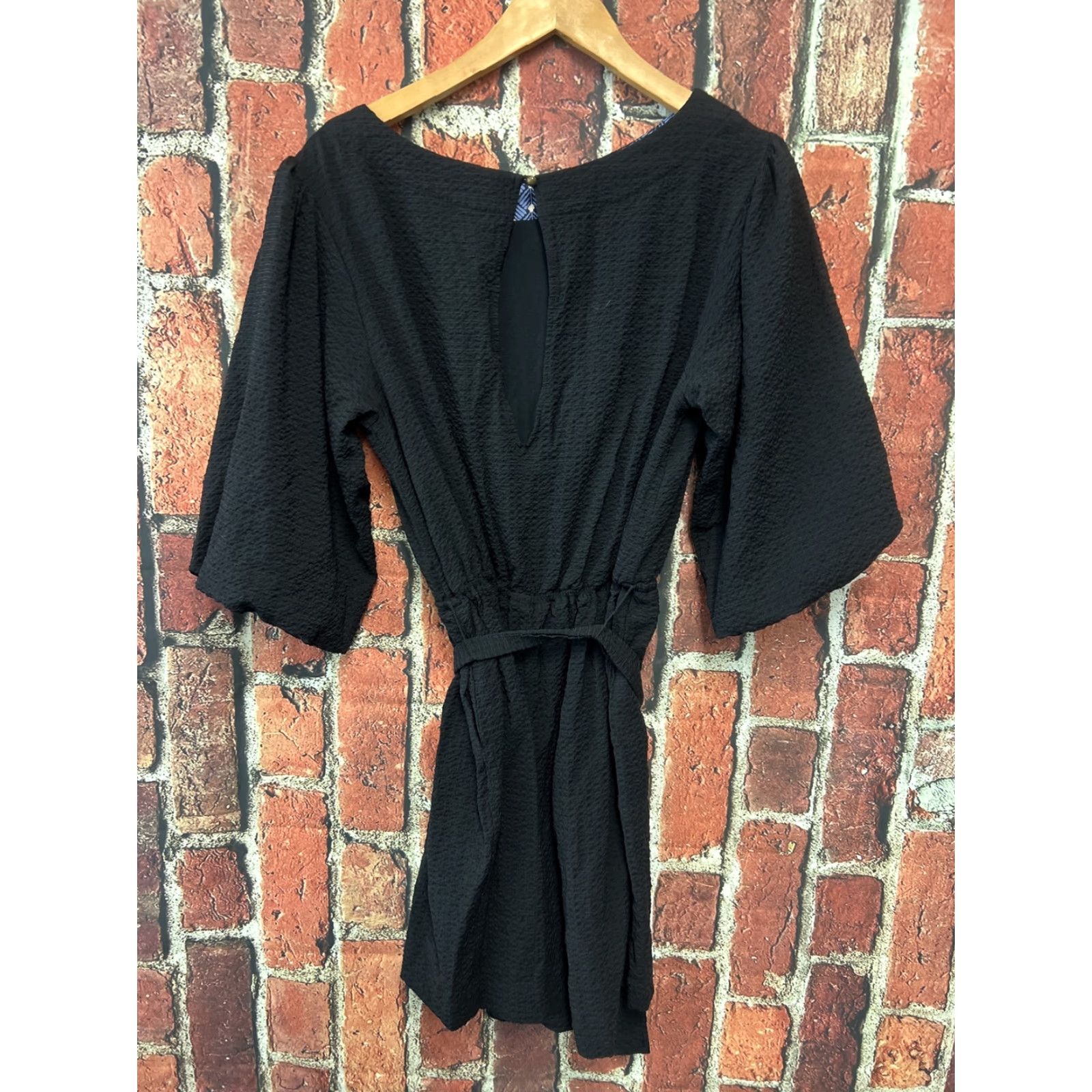 Anthropologie Anthropologie Womens Romper Long Sleeve Scoop Neck Belted Black Size M Size M / US 6-8 / IT 42-44 - 3 Thumbnail
