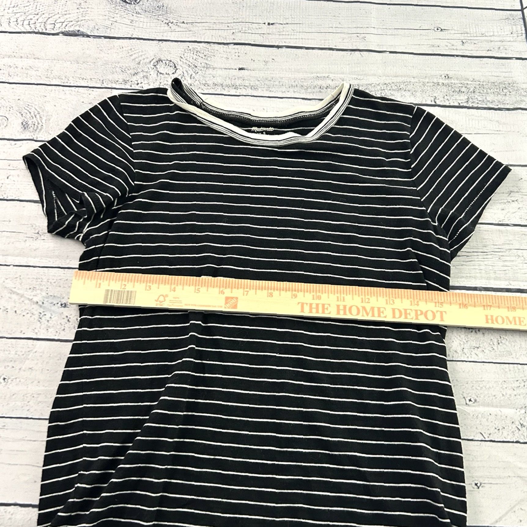 Madewell Madewell Short Sleeve T Shirt Black Womens Small Striped Cotton Top Classic Shirt Size S / US 4 / IT 40 - 4 Thumbnail