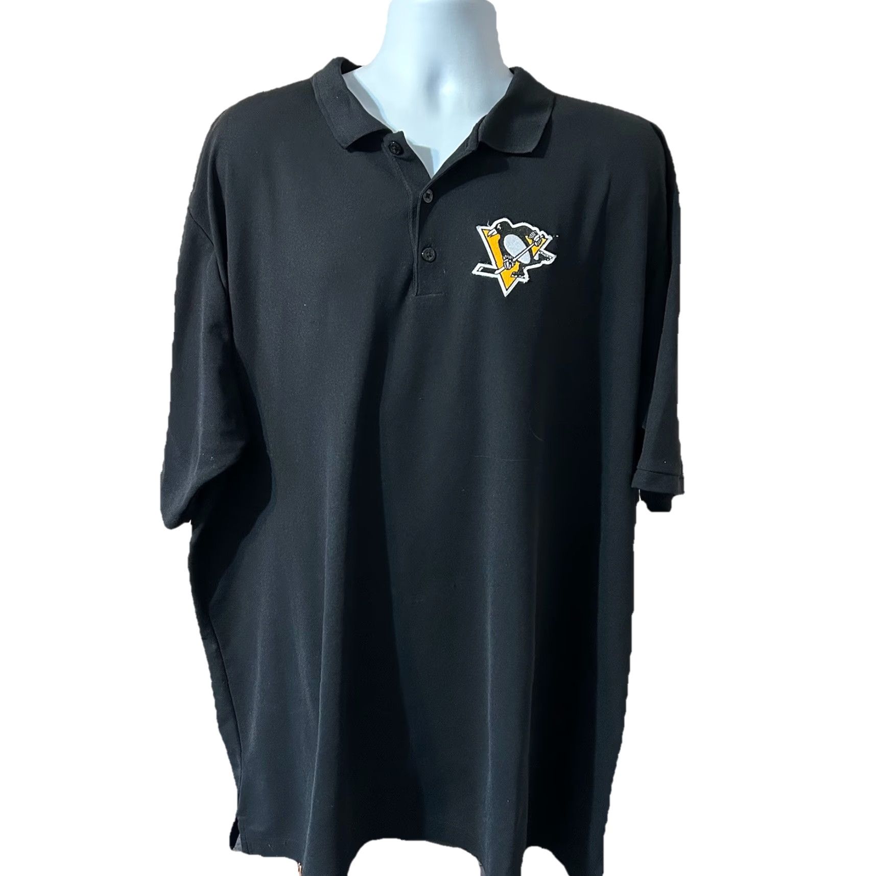 Vintage Pittsburgh Penguins Polo Shirt Men 3XL Black Button Collar Chest Logo Antigua Sports NHL Shirt Size US XXL / EU 58 / 5 - 2 Thumbnail