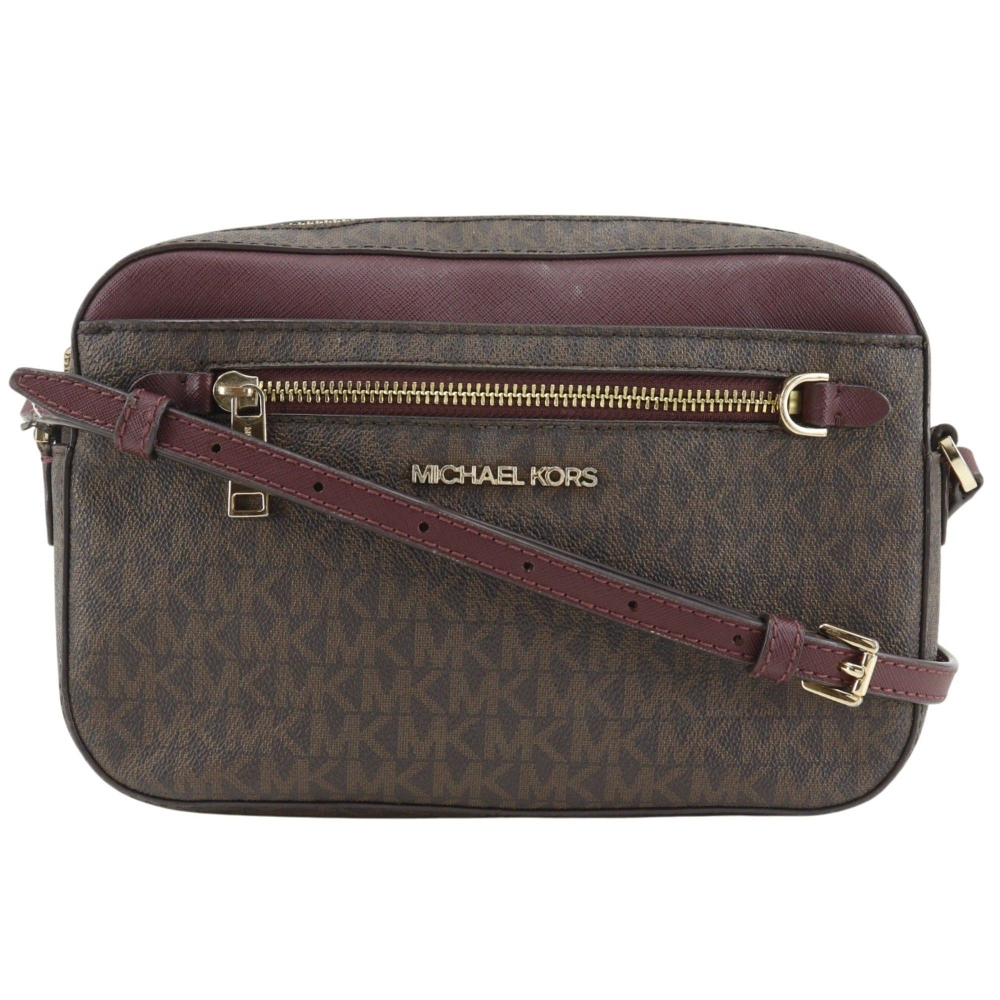 Michael Kors Michael Kors Zip Chain Crossbody Large Shoulder Bag, Signature Pattern, 35S1GTTC9B, PVC, Brown, Women's Size ONE SIZE - 1 Thumbnail