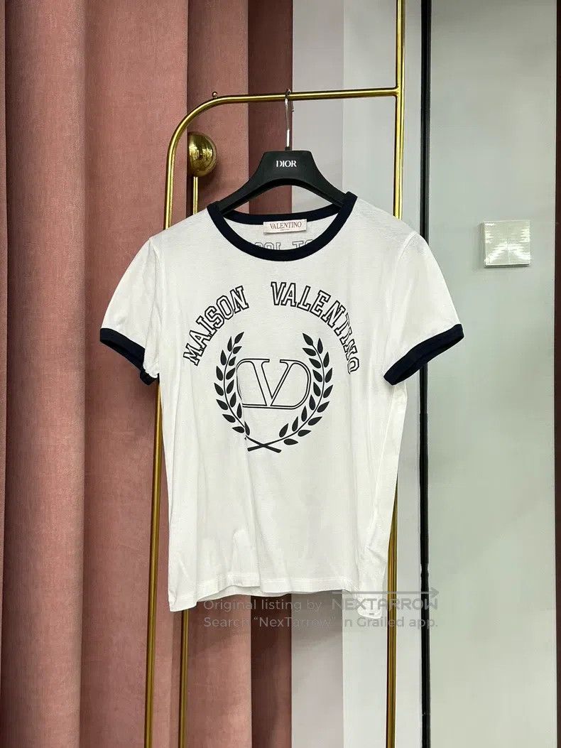 Other Valentino White printed T-shirt top with short sleeves Size L / US 10 / IT 46 - 1 Thumbnail