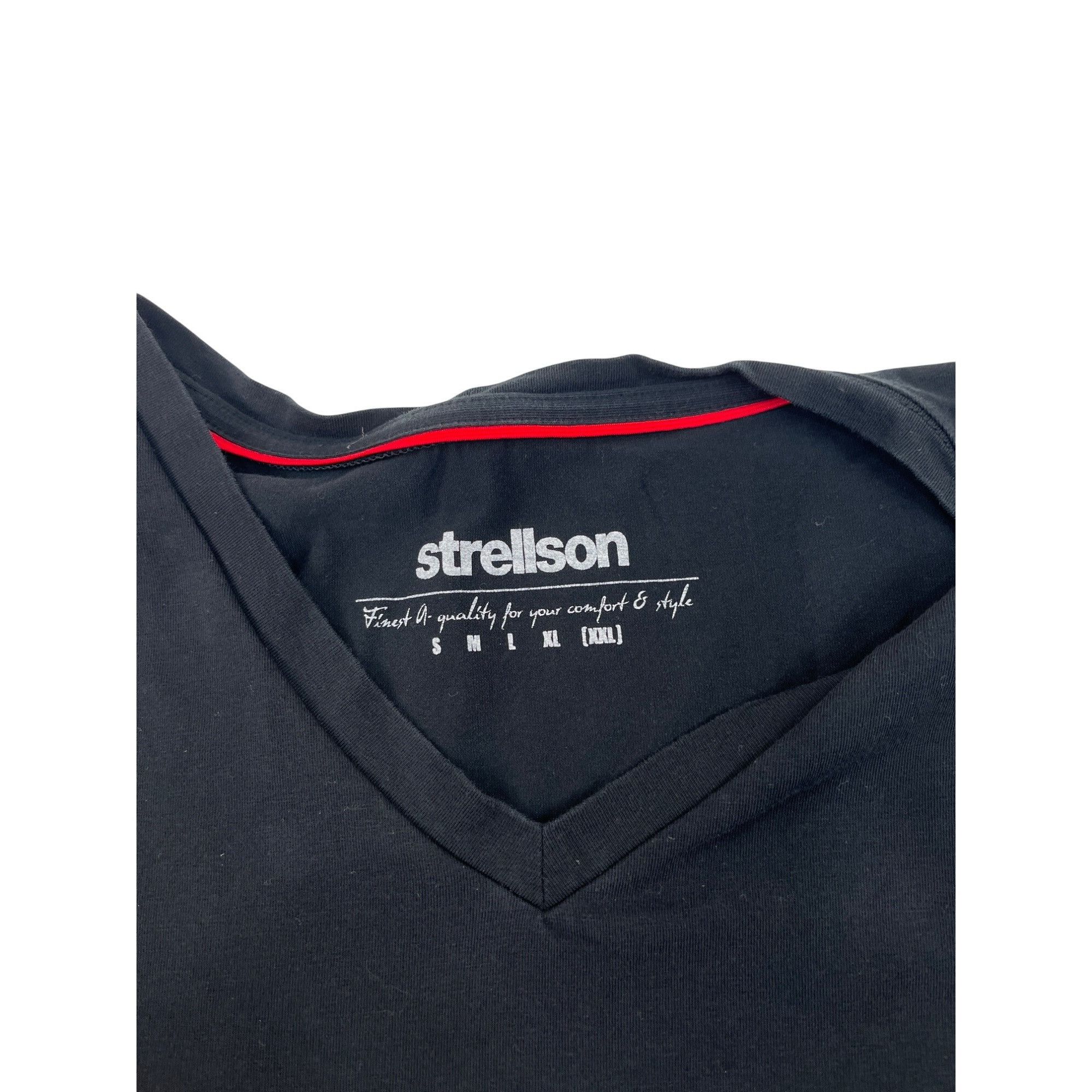 Strellson Strellson Black V-Neck T-Shirt XXL 95% Cotton Mens Casual Te Size US XXL / EU 58 / 5 - 4 Thumbnail