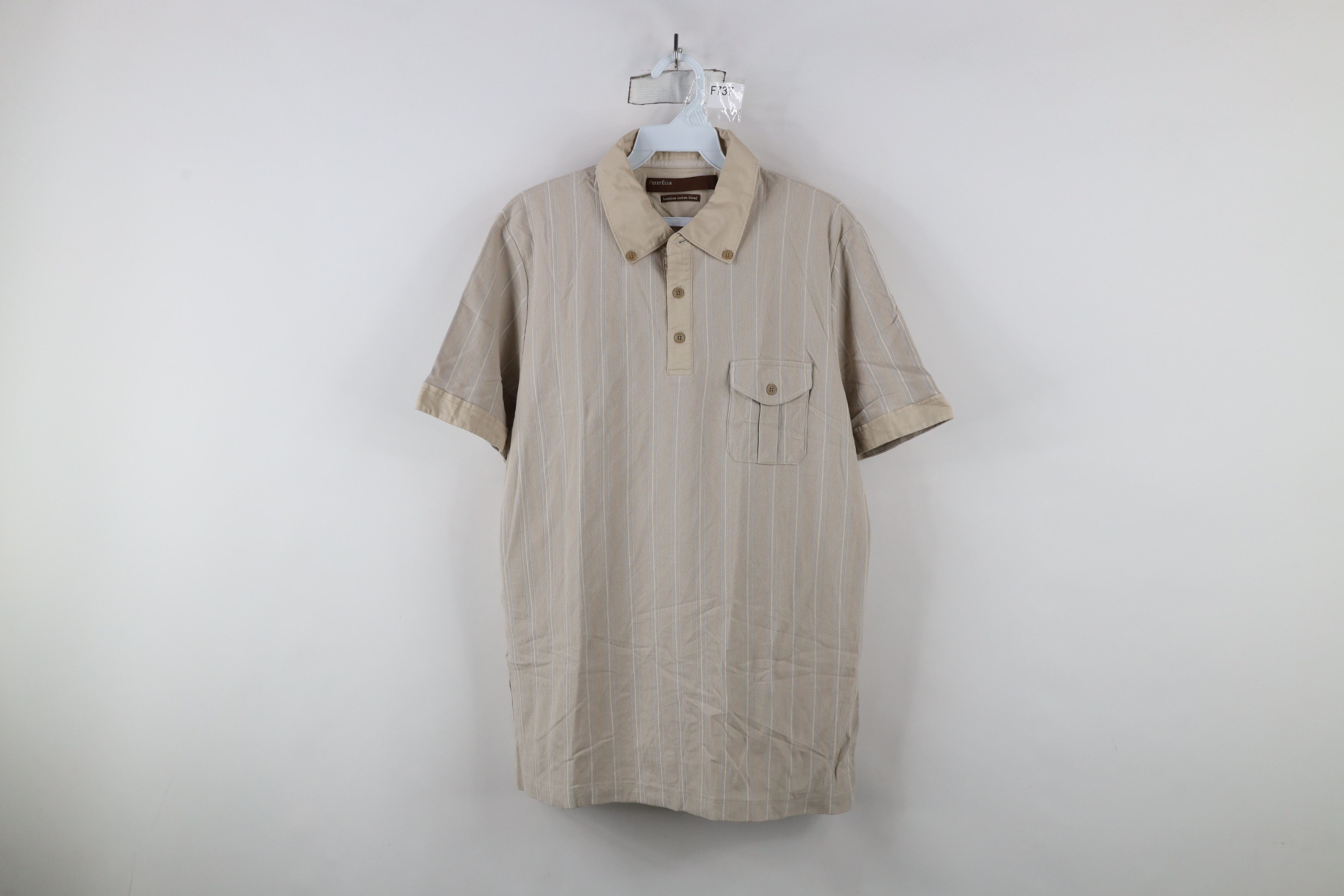 Vintage Vintage Streetwear Cotton Blend Striped Collared Polo Shirt Size US L / EU 52-54 / 3 - 1 Thumbnail