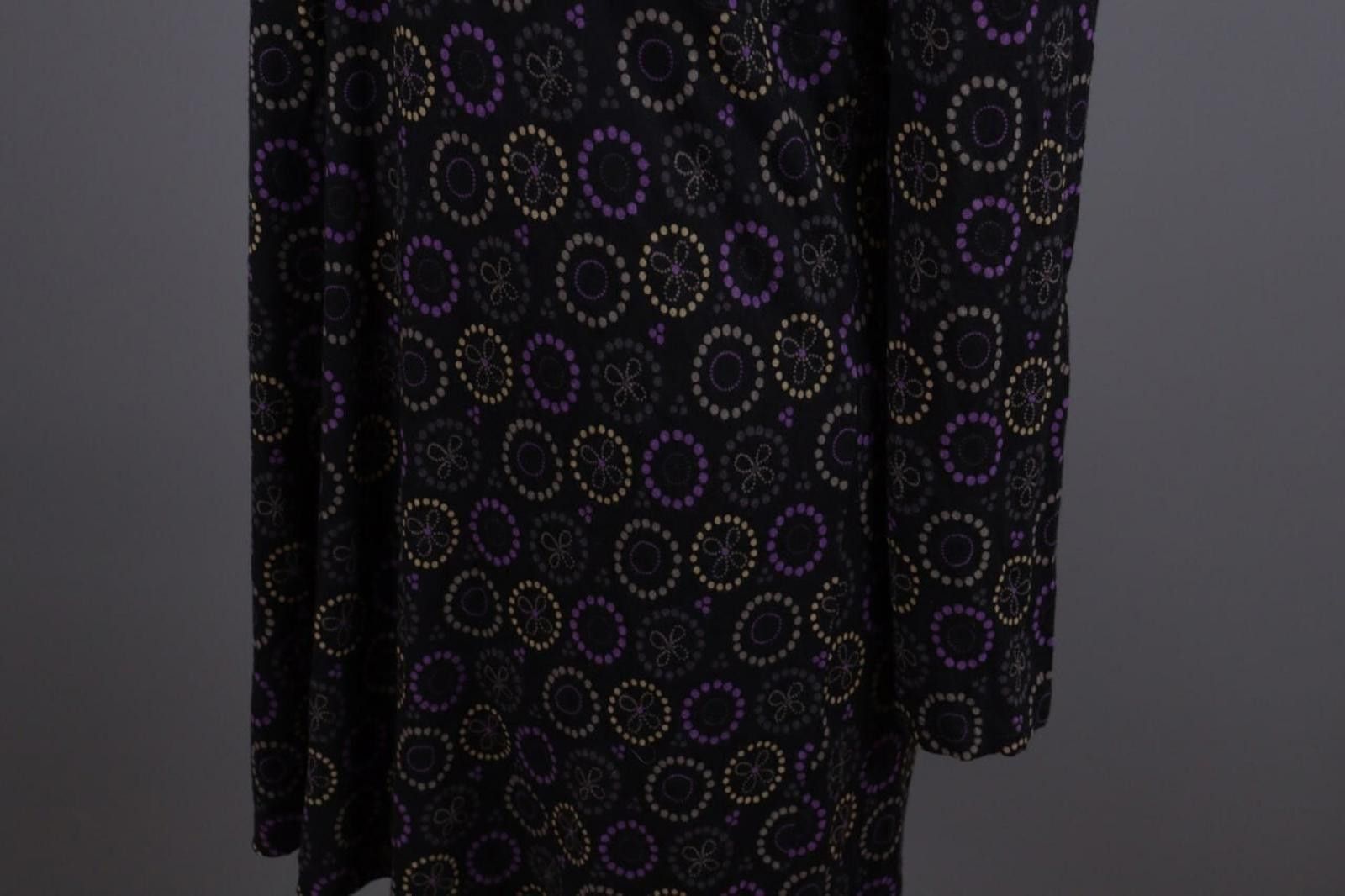 Designer Gudrun Sjoden Black Floral Blouson Midi Dress Size M Size M / US 6-8 / IT 42-44 - 8 Thumbnail