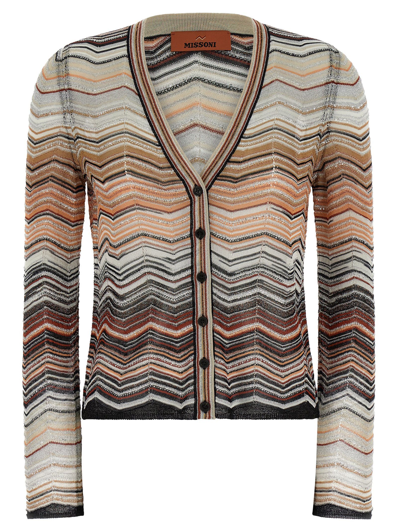 Missoni Chevron lamé cardigan Size M / US 6-8 / IT 42-44 - 1 Thumbnail