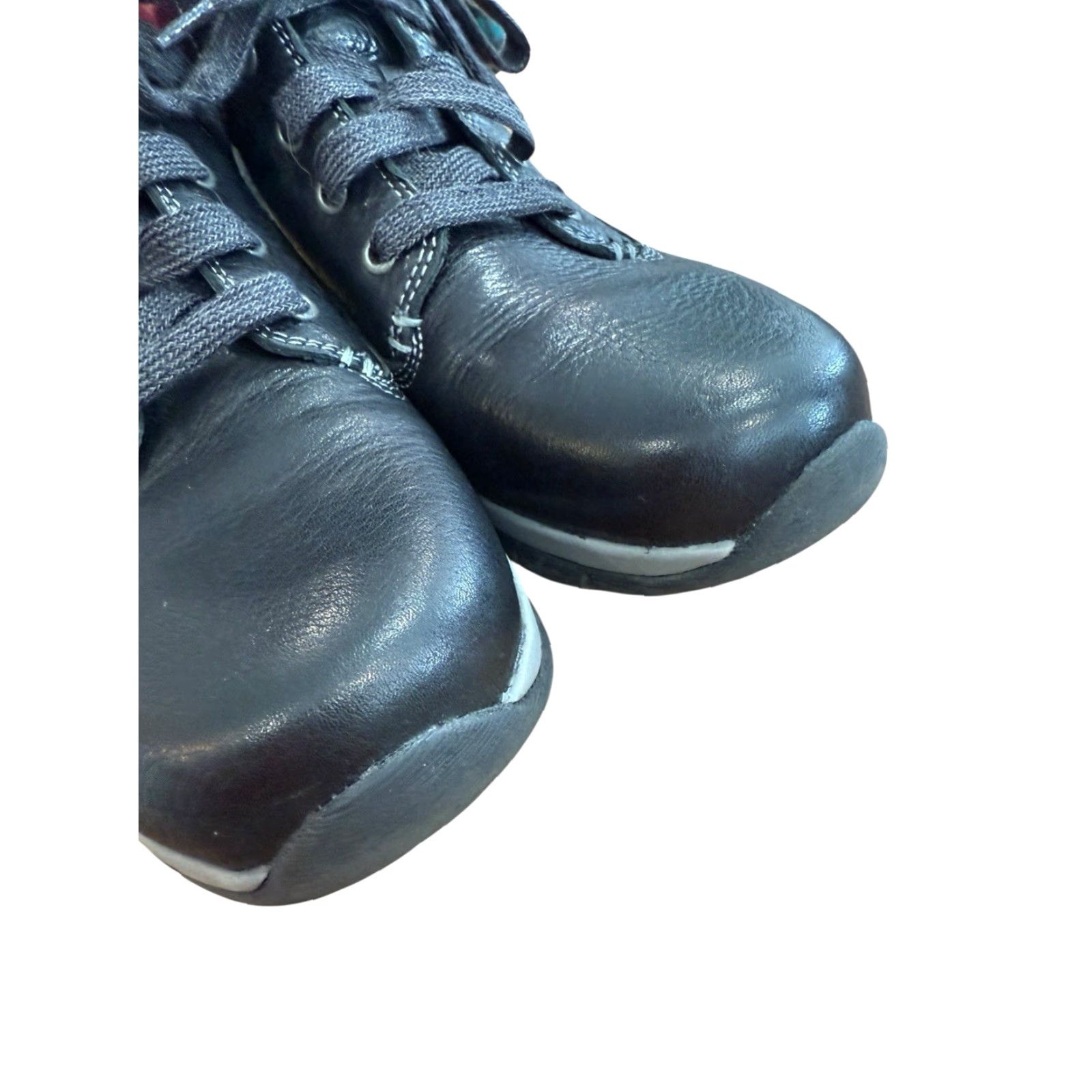 Vintage Bionica Boots Ankle Womens Size 8 M Black Leather Wool Check Cuff EUC Size US 8 / IT 38 - 7 Thumbnail