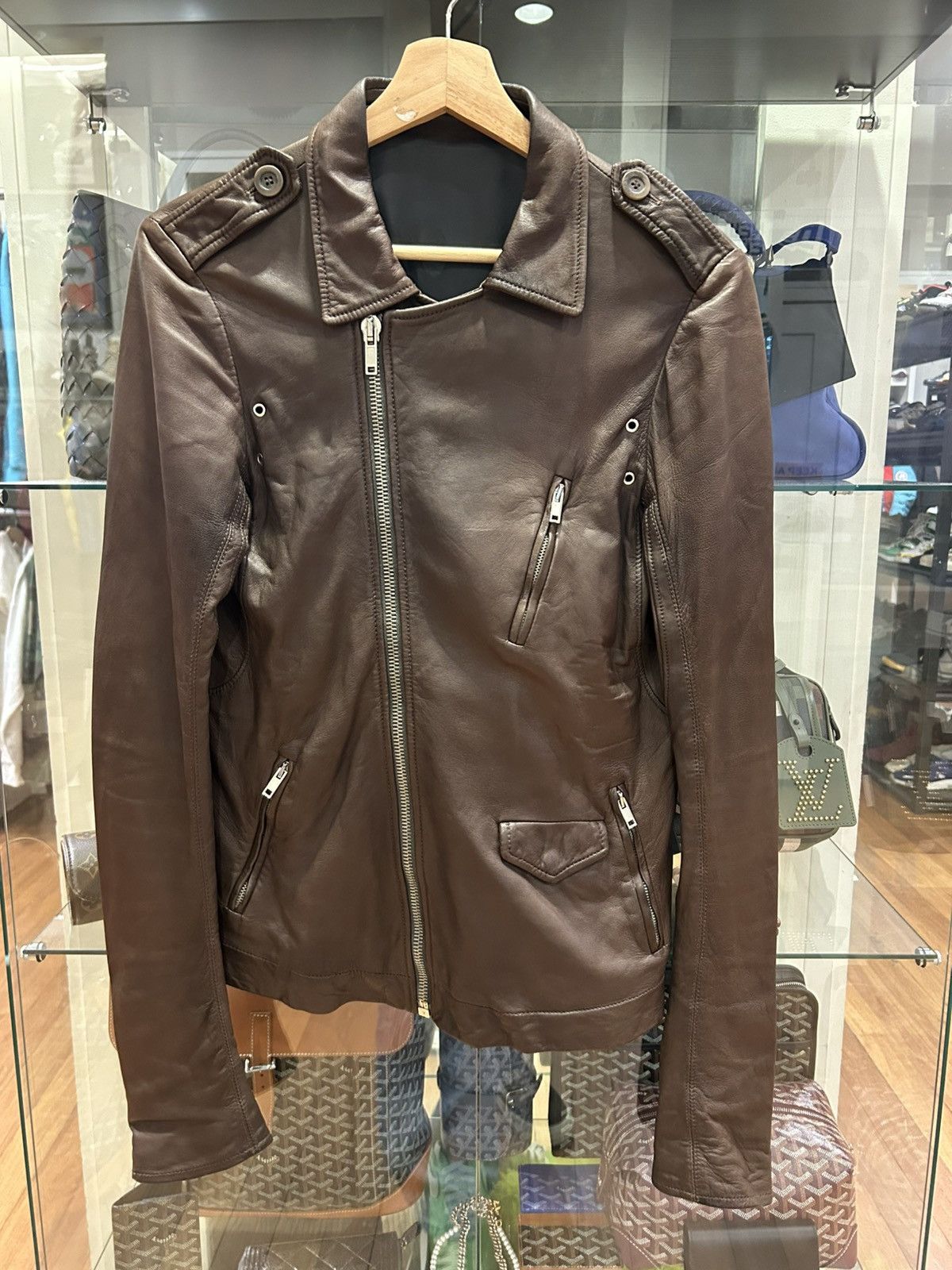 Rick Owens Rick Owens Stooges Brown Leather Jacket Size US XS / EU 42 / 0 - 1 Thumbnail