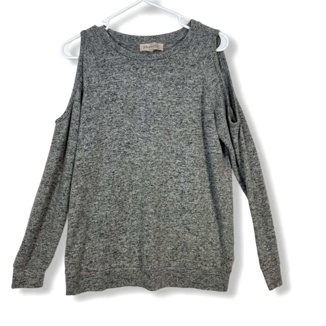 Vintage Philosophy Grey Shoulderless Long Sleeve Pullover Blouse Women Size S Size S / US 4 / IT 40 - 2 Thumbnail