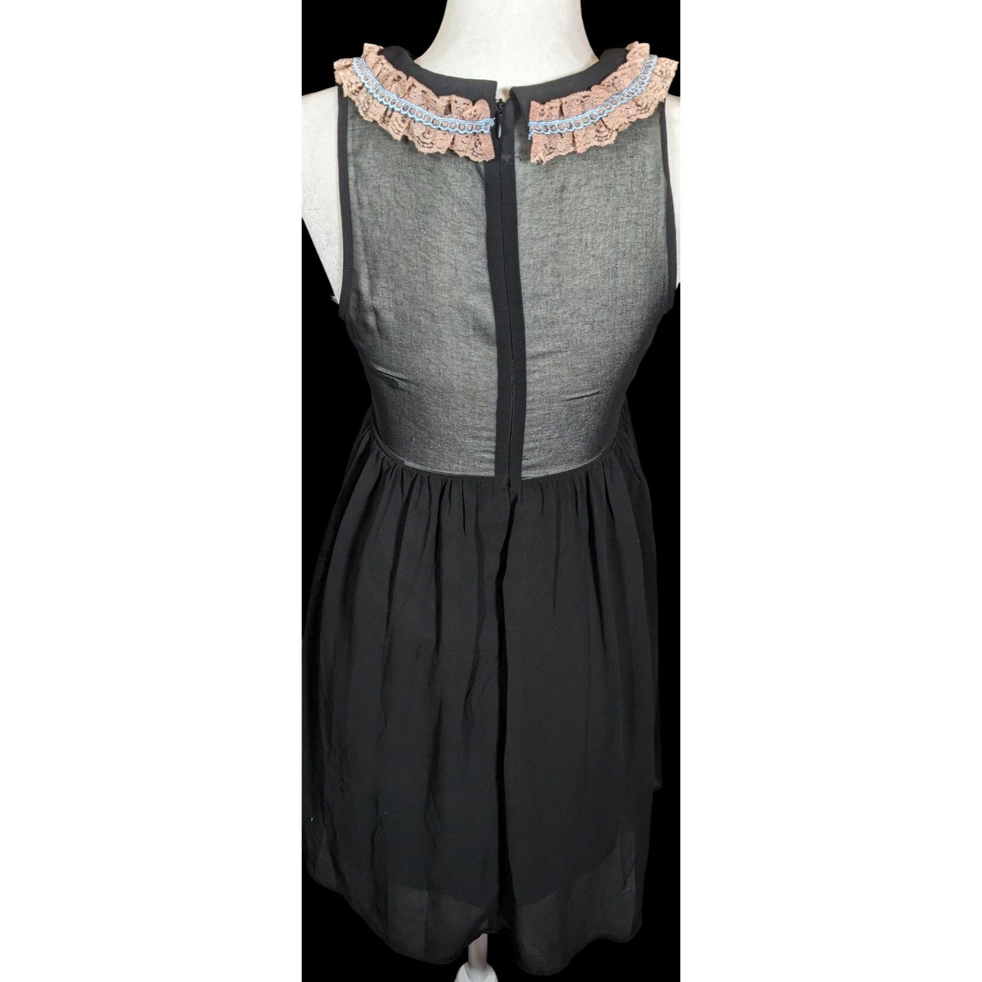 Other Re:Named Coquette Retro Ruffle Bodice Sheer Back Dress Size S / US 4 / IT 40 - 2 Thumbnail