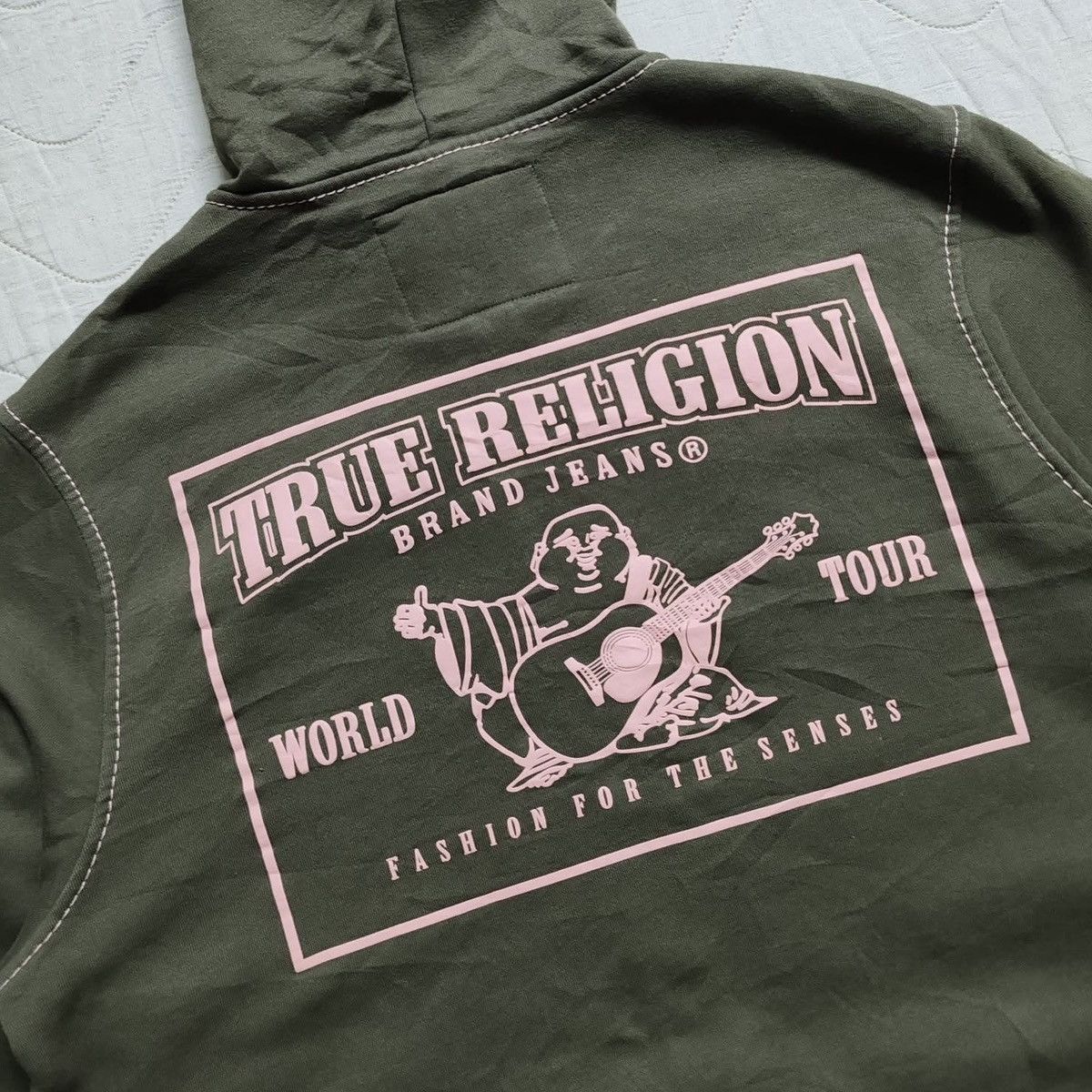 True Religion True Religion Khaki Logo Zip-Up Hoodie Size US XL / EU 56 / 4 - 10 Thumbnail
