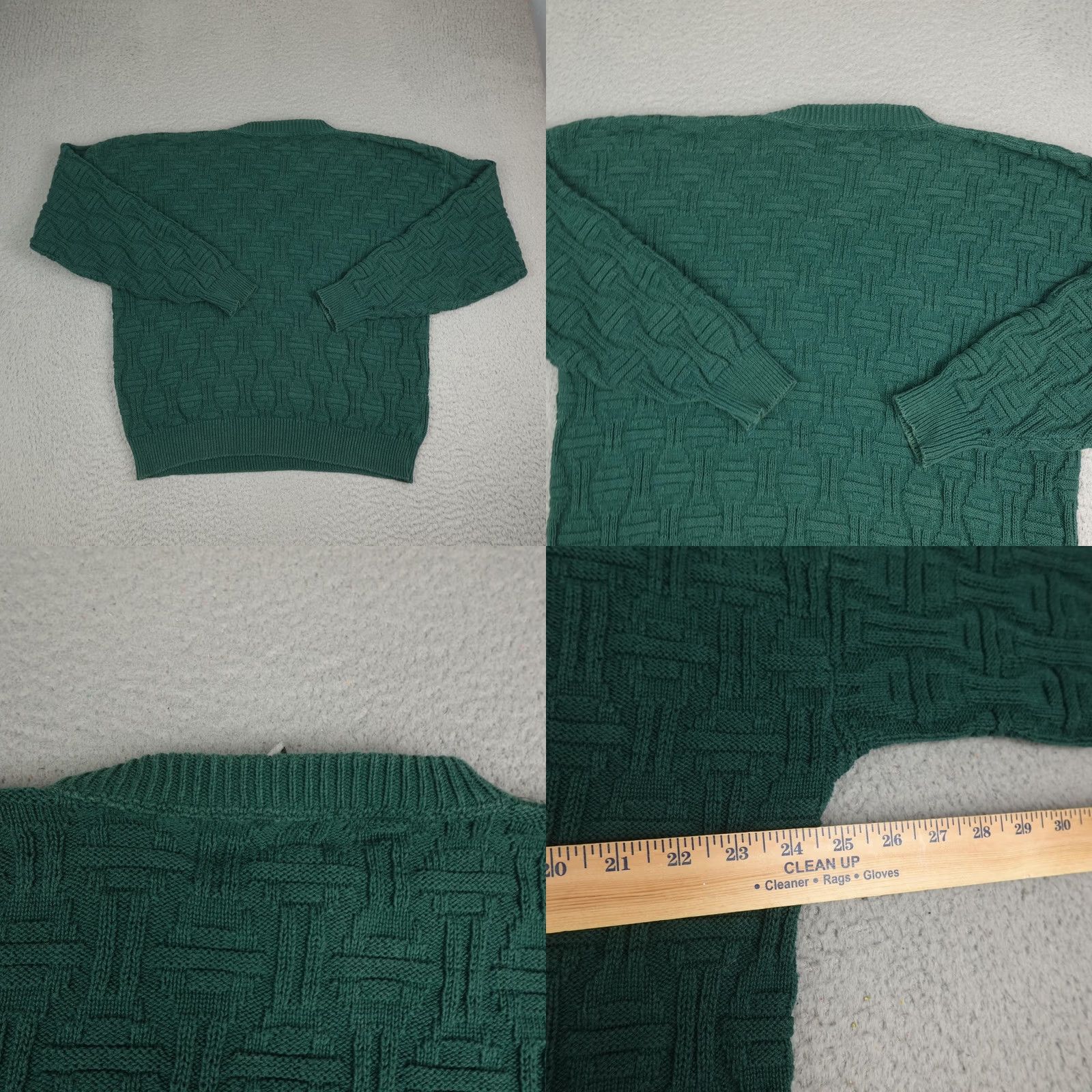 ASH VINTAGE Ash Creek Trading Sweater Mens L Green Geometric Knit Crewneck 3D Pullover Knit Crew Neck Casual 90s Mens Size US L / EU 52-54 / 3 - 8 Thumbnail