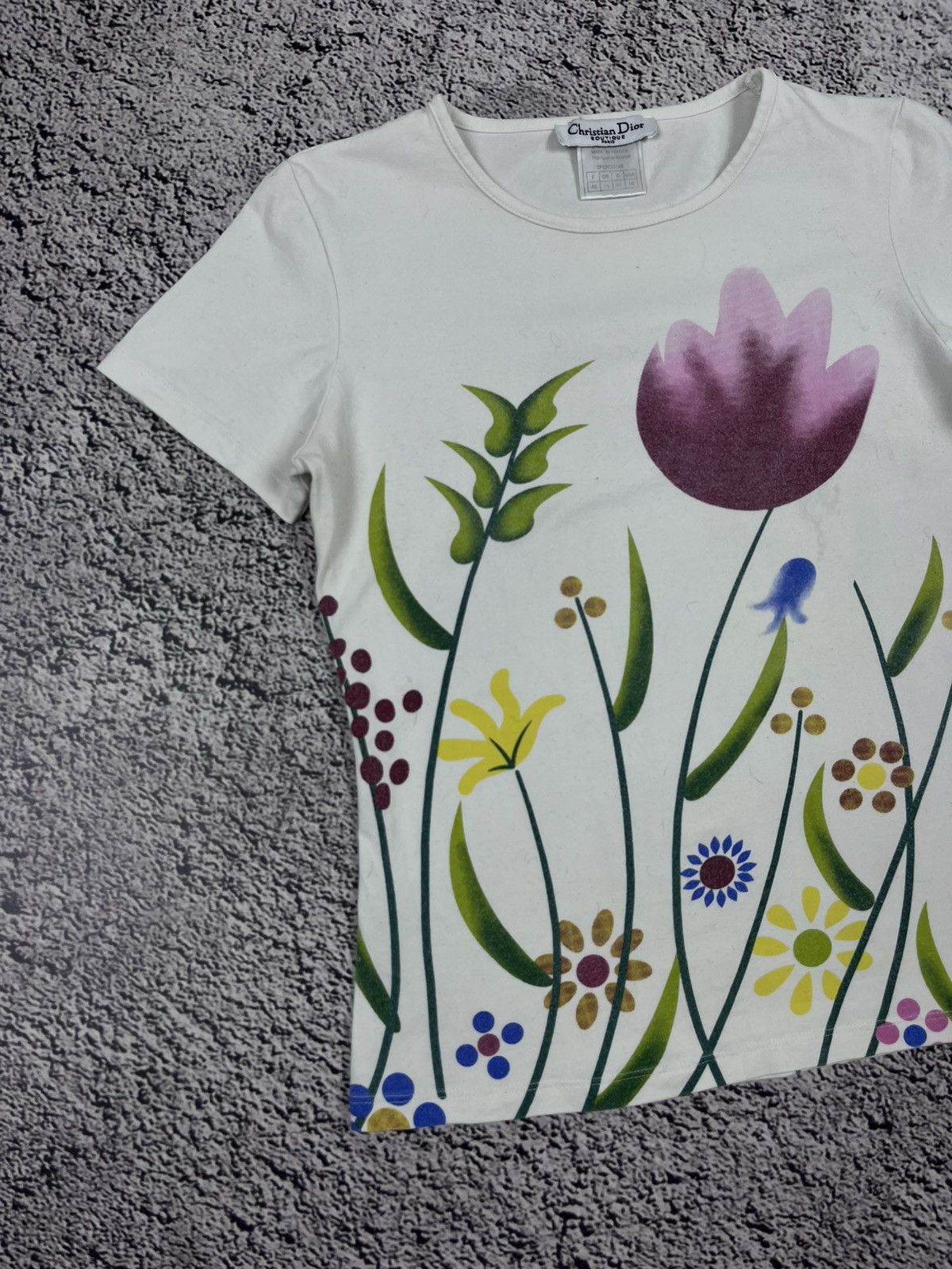 Dior Vintage Christian Dior Paris Floral Garden Tulip AOP T Shirt Size L / US 10 / IT 46 - 2 Thumbnail