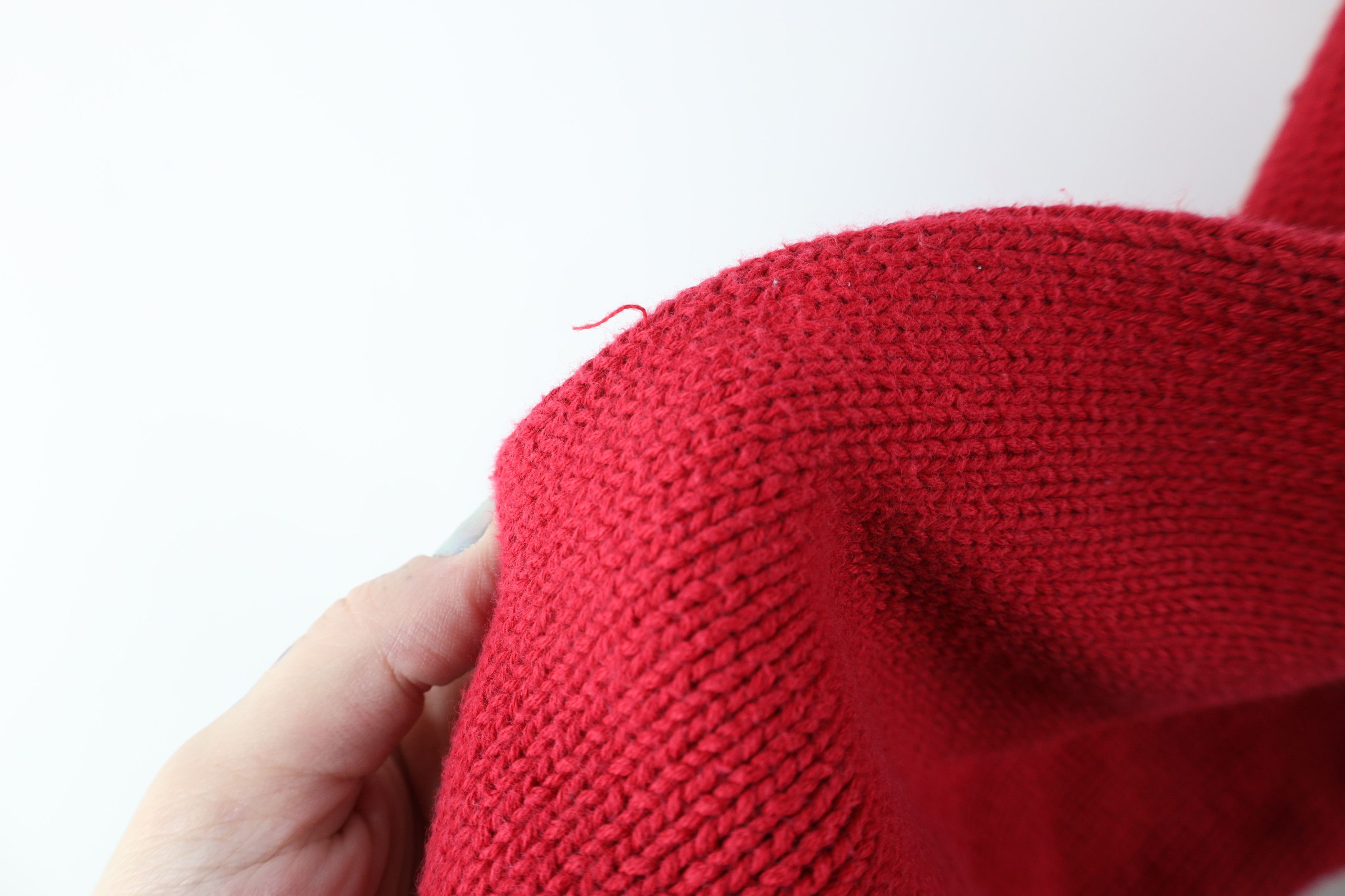 Vintage Vintage 90s Streetwear Blank Cotton Ribbed Knit Sweater Red Size US XL / EU 56 / 4 - 4 Thumbnail