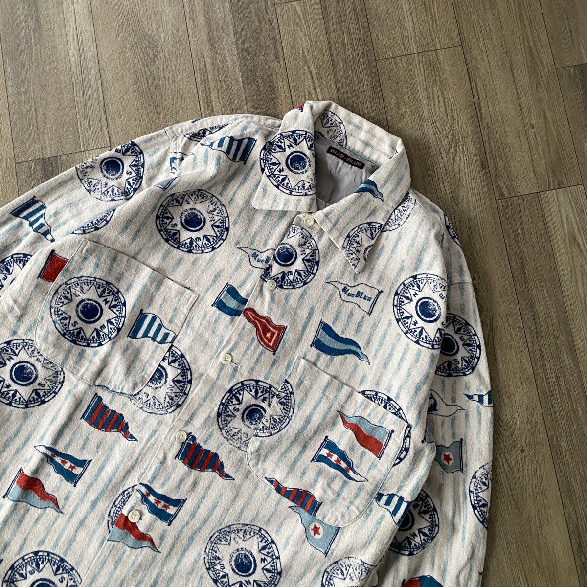 Blue Blue Japan Blue Blue Japan Art Flannel Shirt Pocket Size US L / EU 52-54 / 3 - 2 Thumbnail