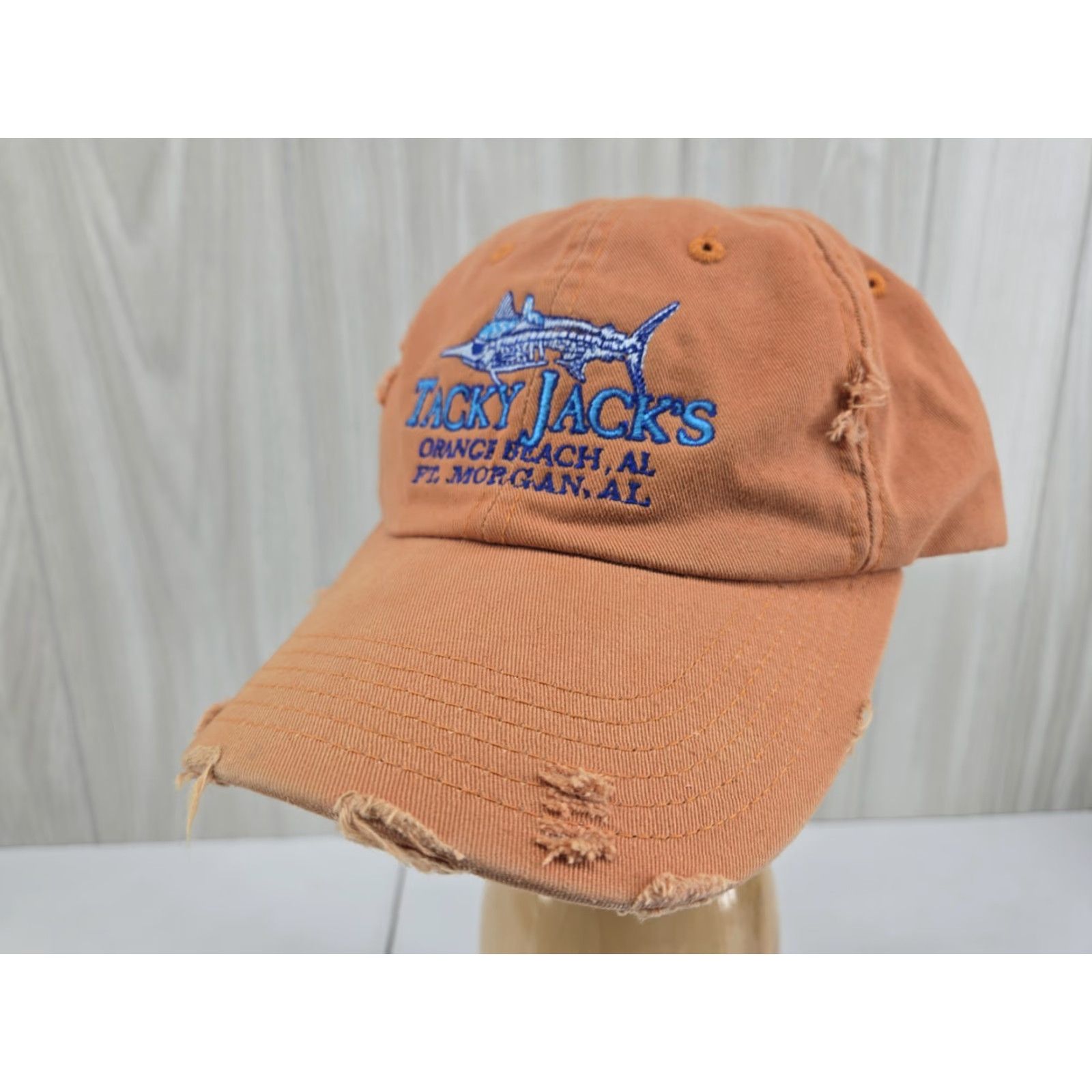 Vintage District Threads Distressed Tacky Jacks Hat Strapback Headwear Orange Beach AL Baseball Cap Unisex Adults Adjustable One Size Adult Orange Size ONE SIZE - 2 Thumbnail