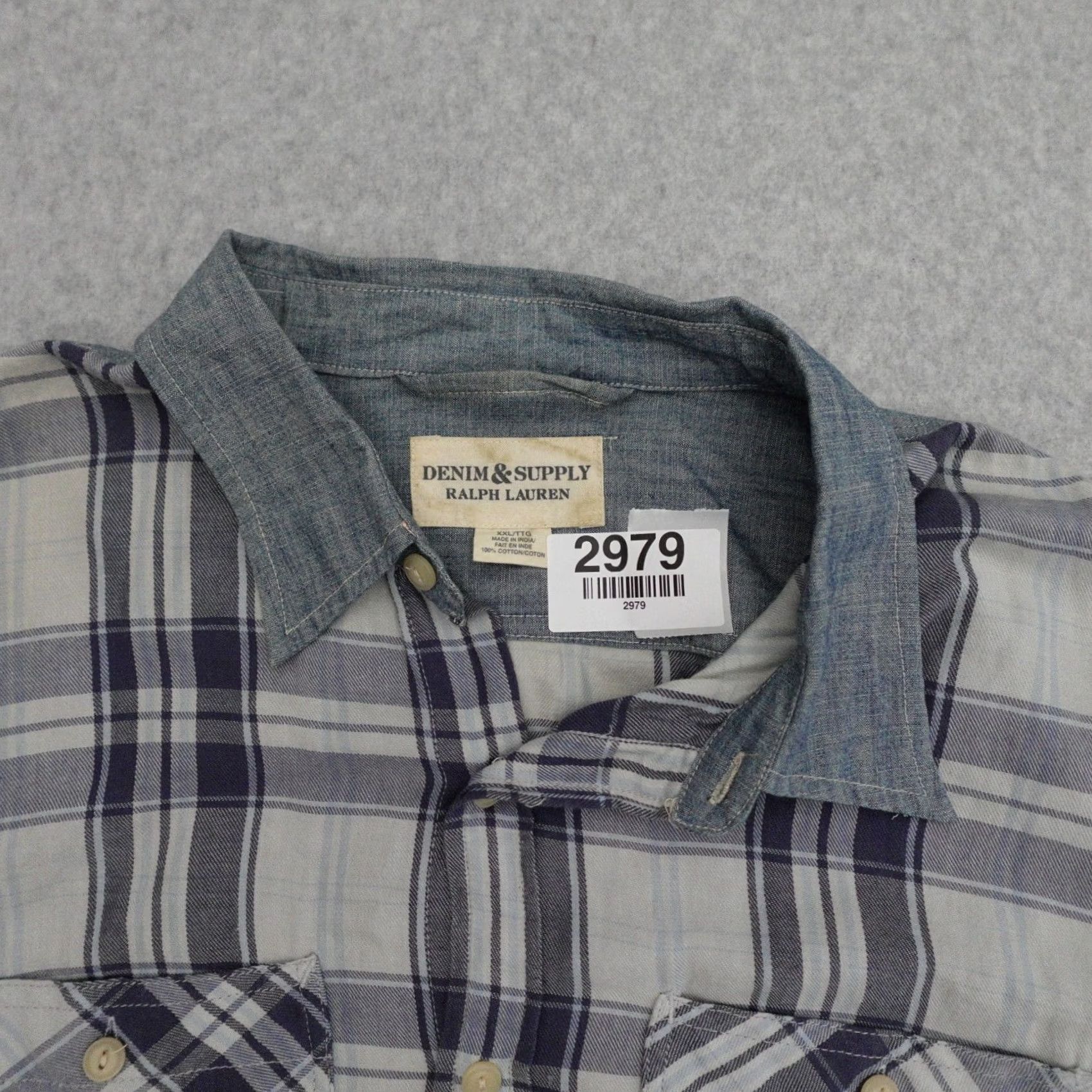 Ralph Lauren Ralph Lauren Denim & Supply Ralph Lauren Shirt Denim and Suppy Long Sleeve Button-Up 2XL Pockets Indigo Plaid Men Size US XXL / EU 58 / 5 - 3 Thumbnail