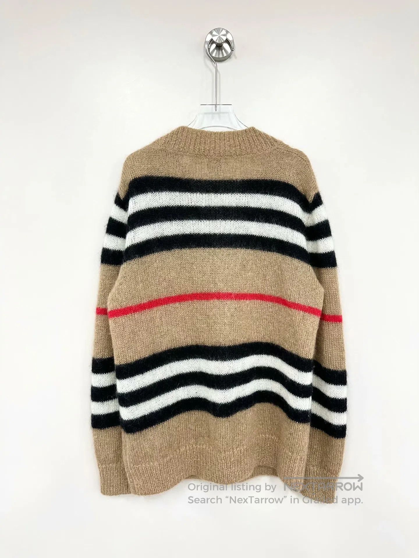 Burberry Burberry Khaki Striped Mohair Knitted Cardigan| Size US XS / EU 42 / 0 - 2 Thumbnail