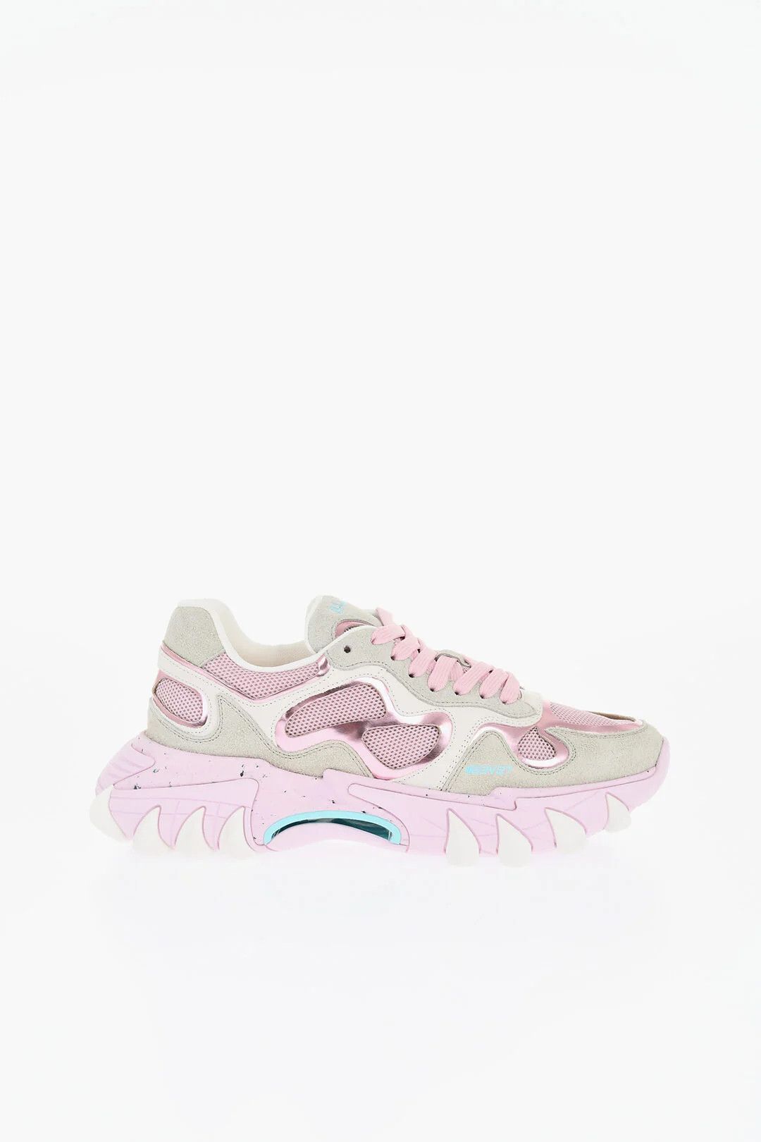 Balmain og1mm0326 Mesh & Suede Low-Top Sneakers in Pink Size US 9 / IT 39 - 1 Thumbnail