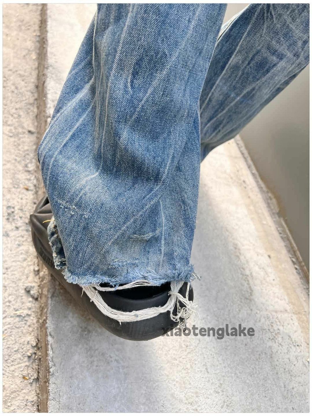 Jean zx washed faded bootcut ripped Balenciaga alyx style jeans Size US 34 / EU 50 - 7 Thumbnail