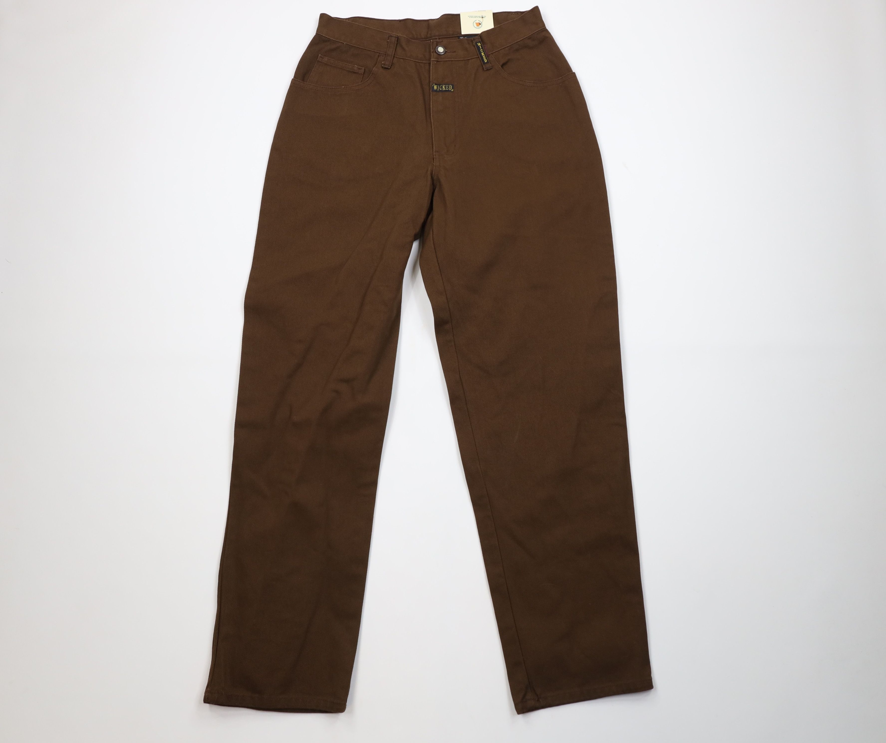 Vintage Deadstock Vintage 90s Streetwear Fit Skateboard Jeans Brown Size US 31 - 1 Thumbnail