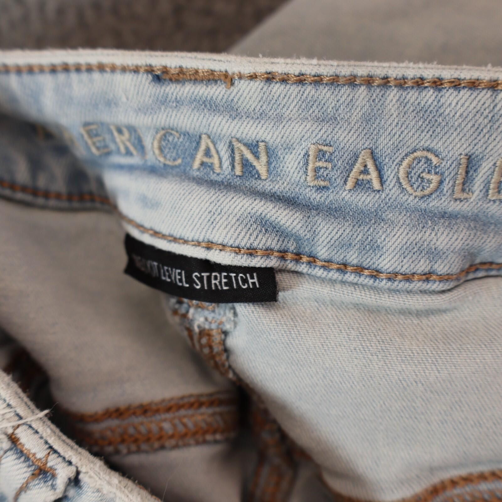 American Eagle Outfitters American Eagle sz 14 Next Level Stretch Jean Distress Button Size 36" / US 14 / IT 50 - 12 Thumbnail