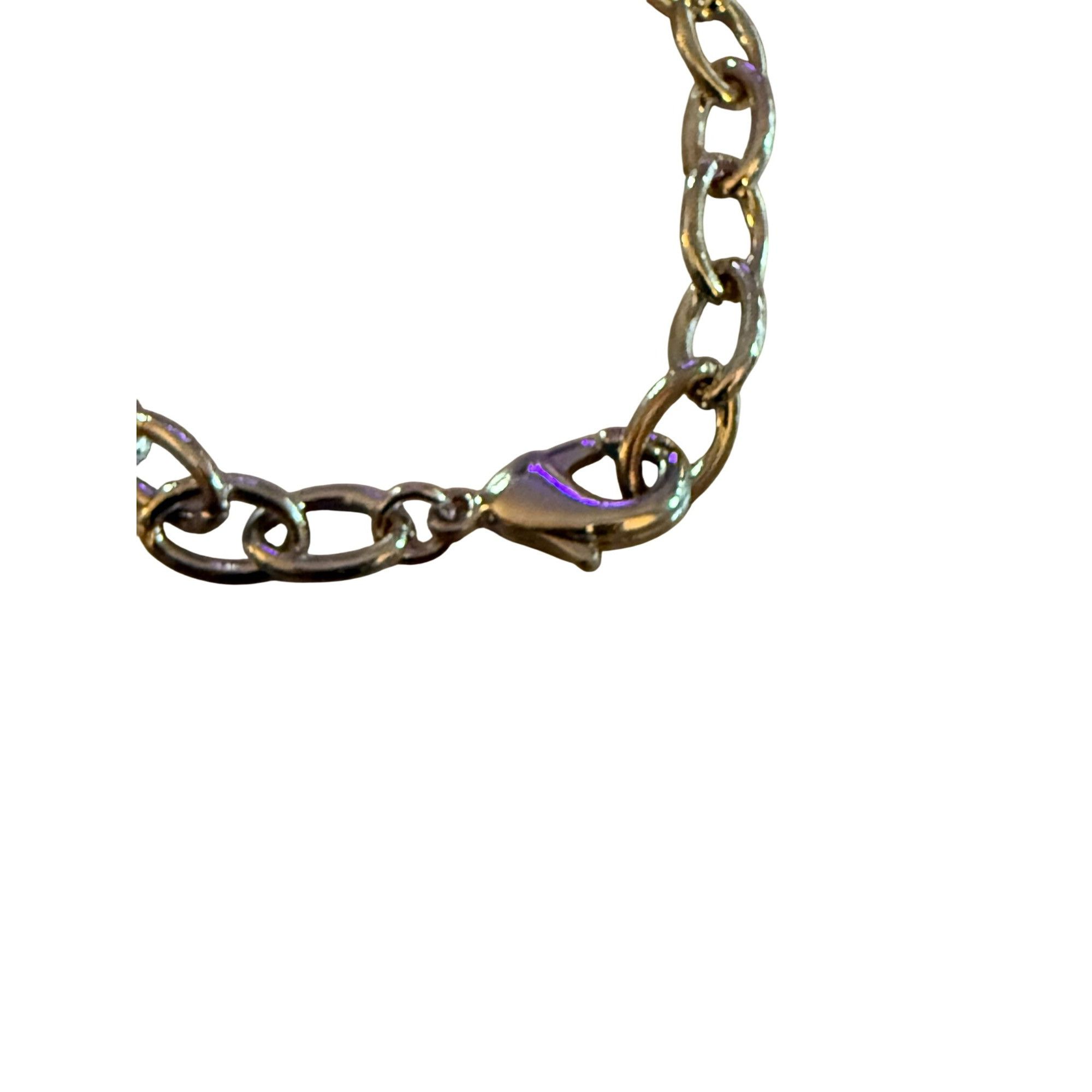 Other Silver Chain Bracelet With LS & Heart Charms Lobster Clasp C Size ONE SIZE - 4 Thumbnail