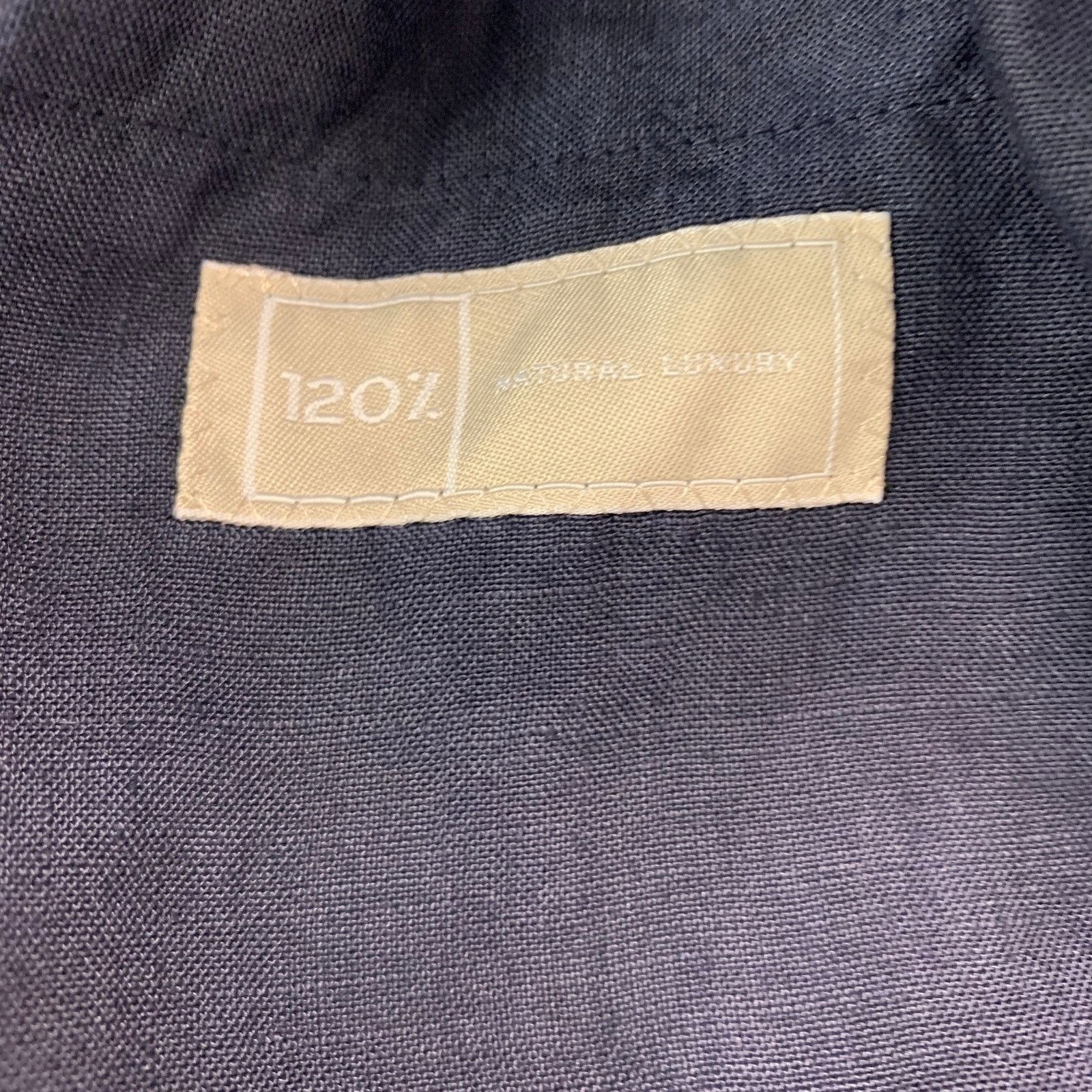 120% Lino 120% LINO Size 46 Navy Linen Notch Lapel Sport Coat Size 46R - 6 Thumbnail