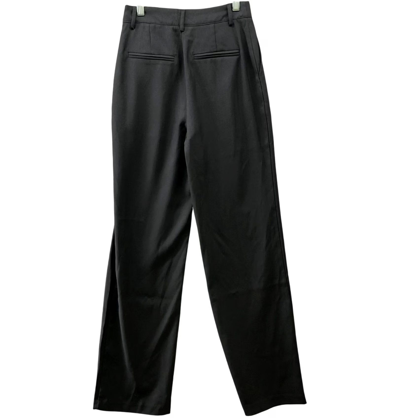 Vintage NA-KD High Waisted Wide Leg Dress Pants Womens 2 (32) Black Pleated Front Flowy Pants Size 26" / US 2 / IT 38 - 2 Thumbnail